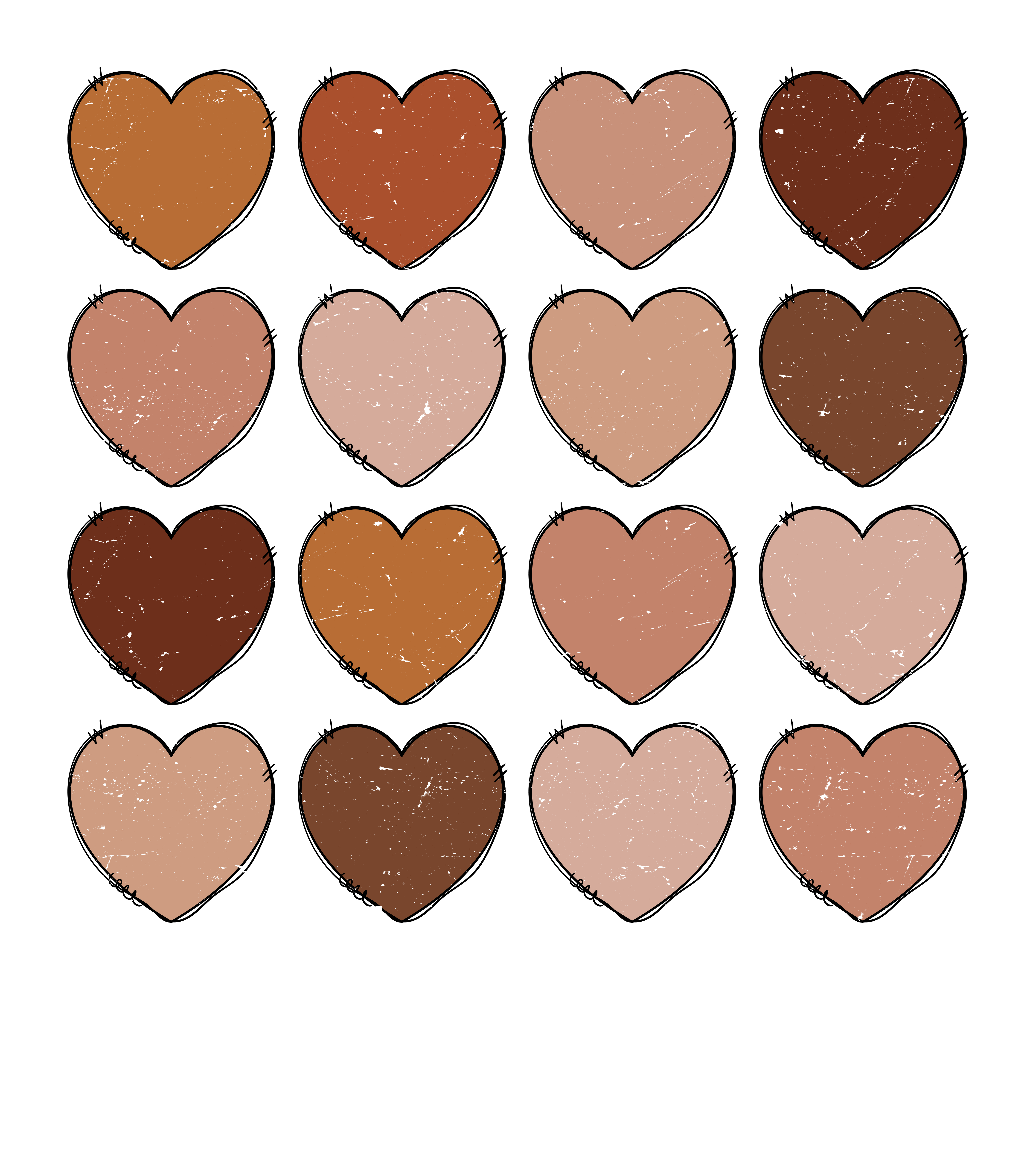 Diverse Skin Tone Hearts Inclusion DTF Transfer