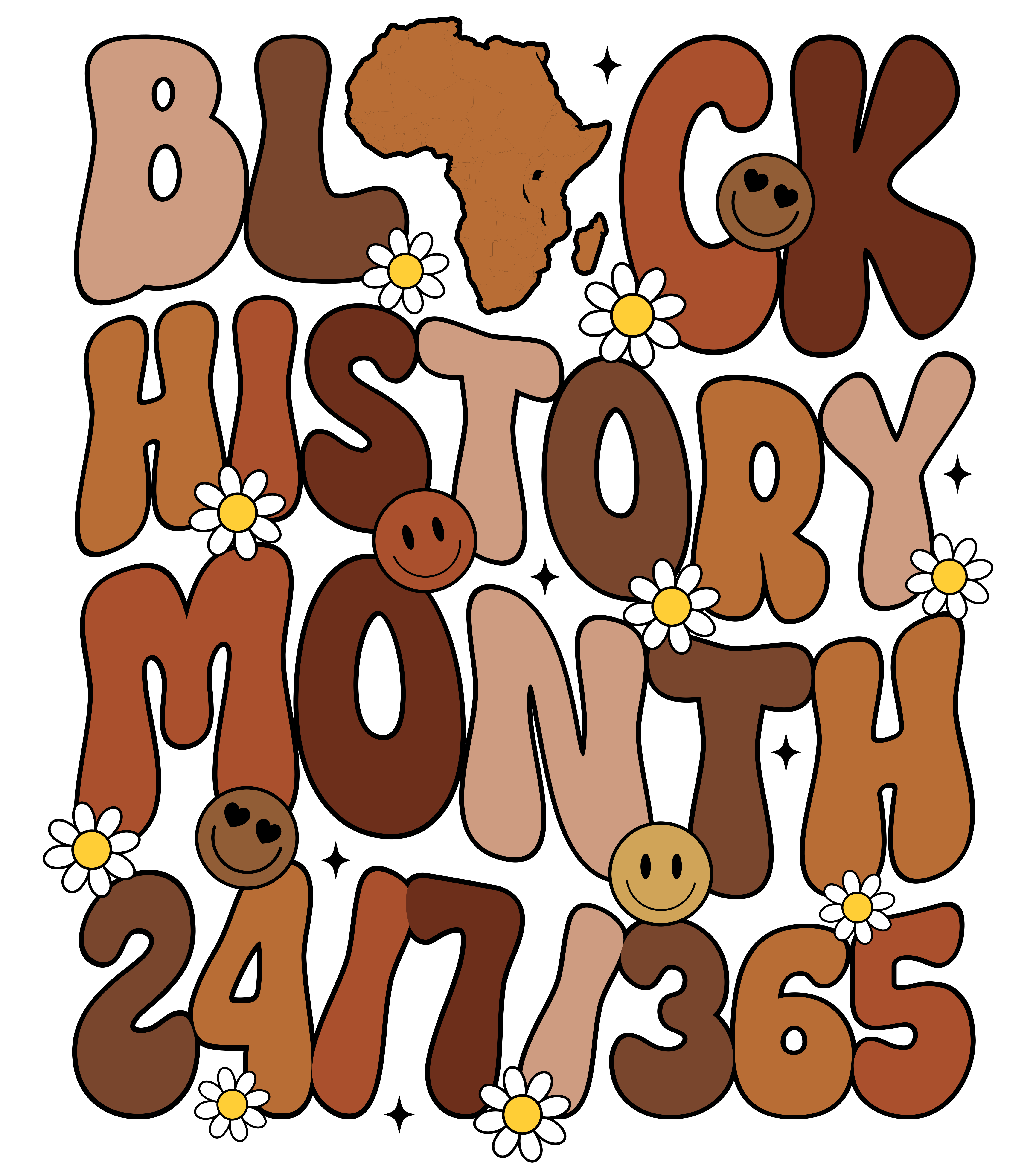 Black History Month 247365 Retro Floral DTF Transfer
