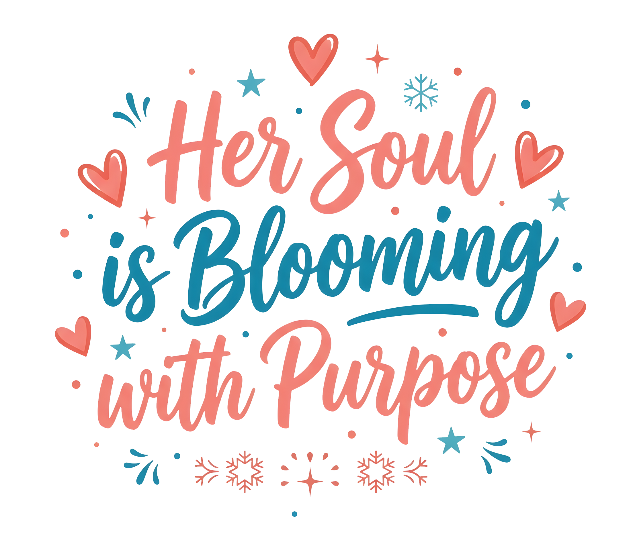 Her Soul Blooms With Purpose DTF Transfer