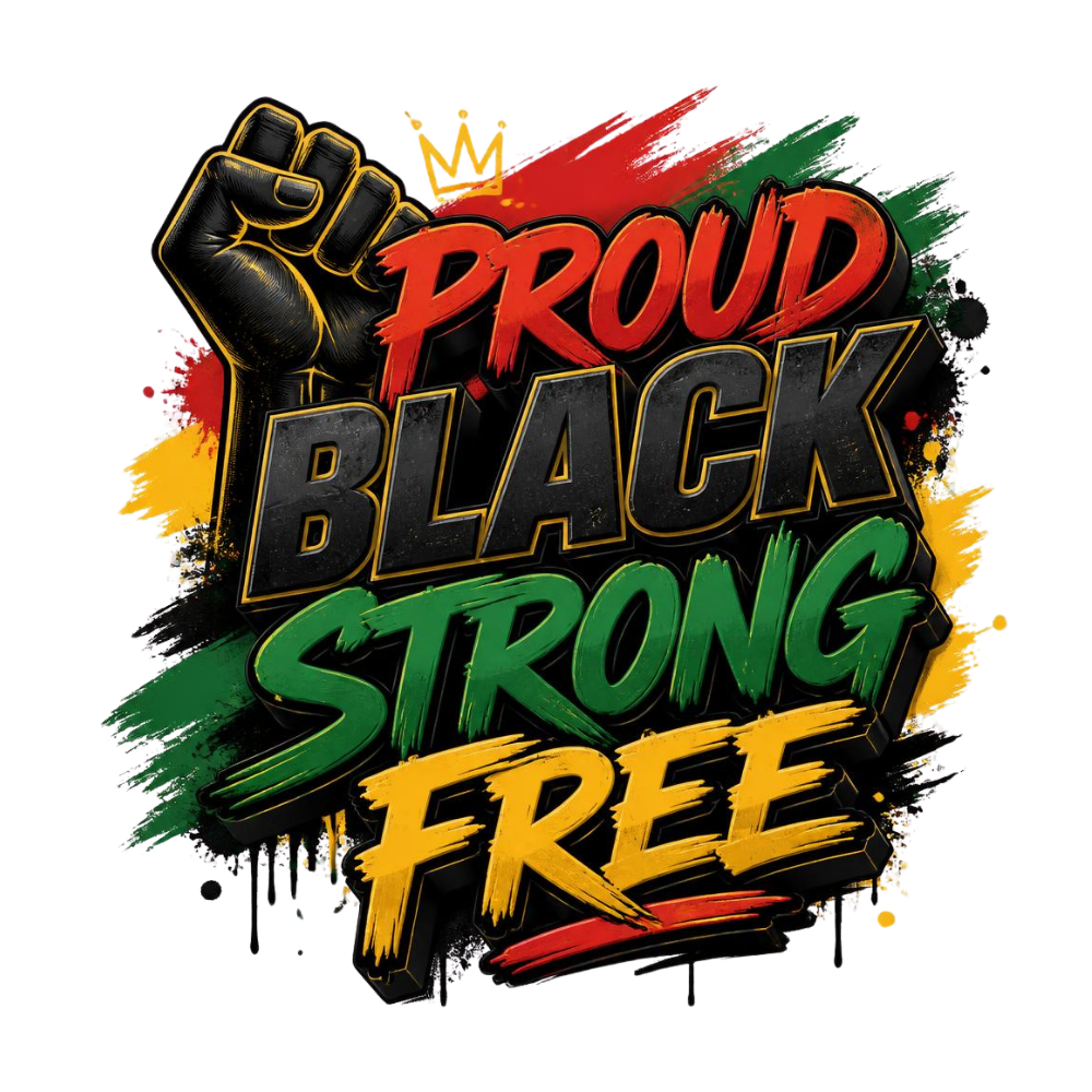 Proud Black Strong And Free DTF Transfer
