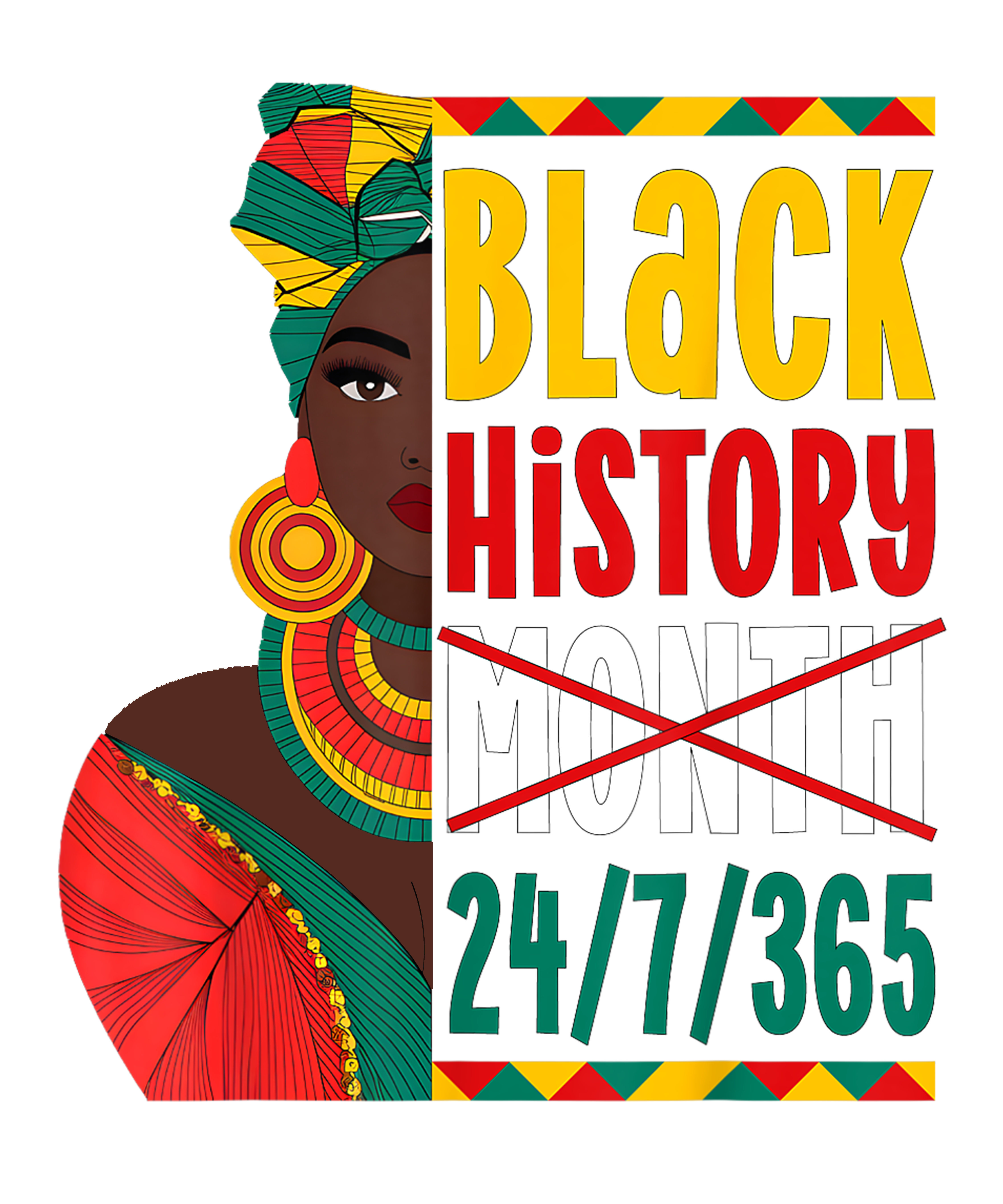 Black History Month 24 7 365 African Pride DTF Transfer