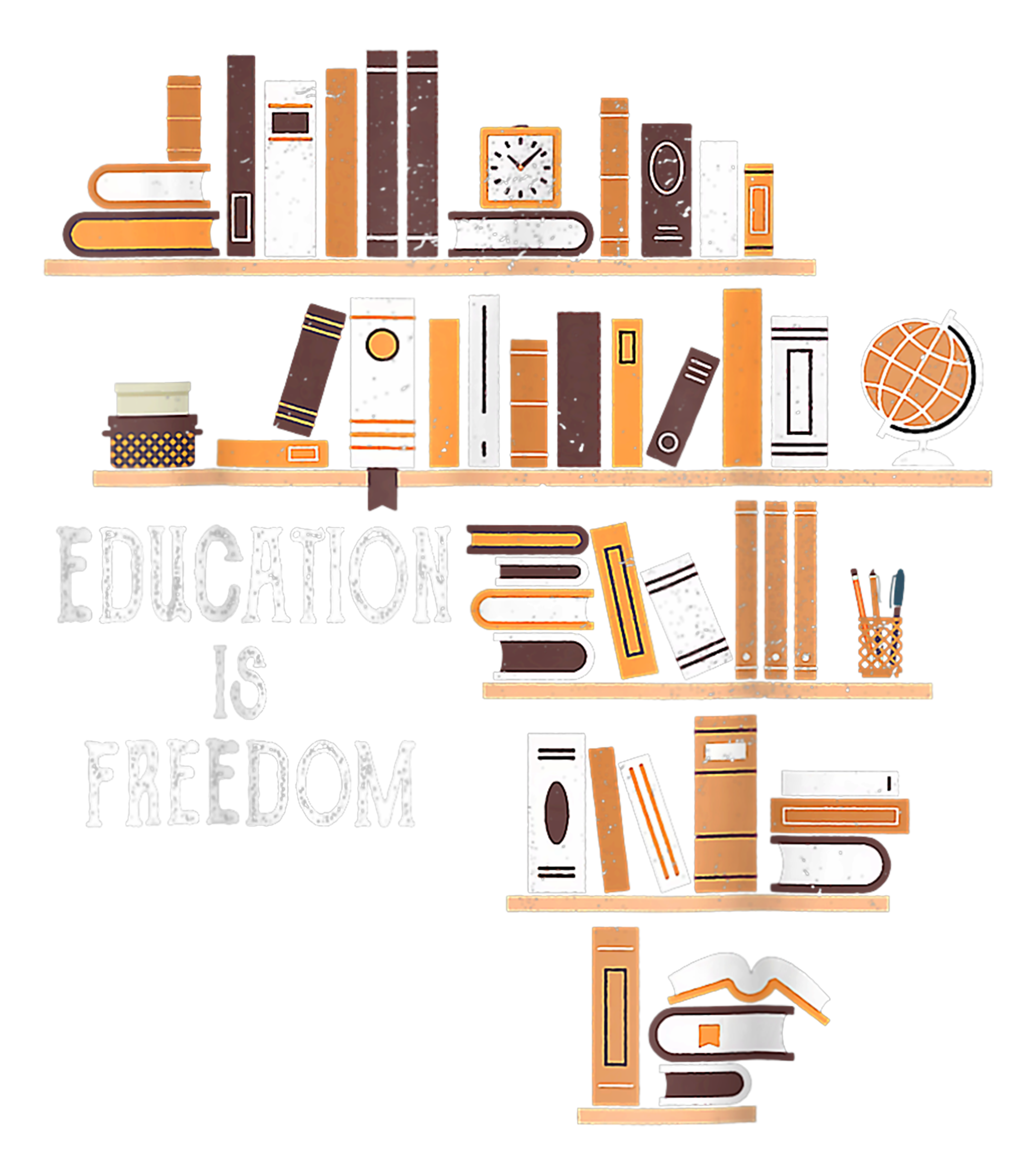 Education Is Freedom Africa Bookshelf Knowledge DTF Transfer