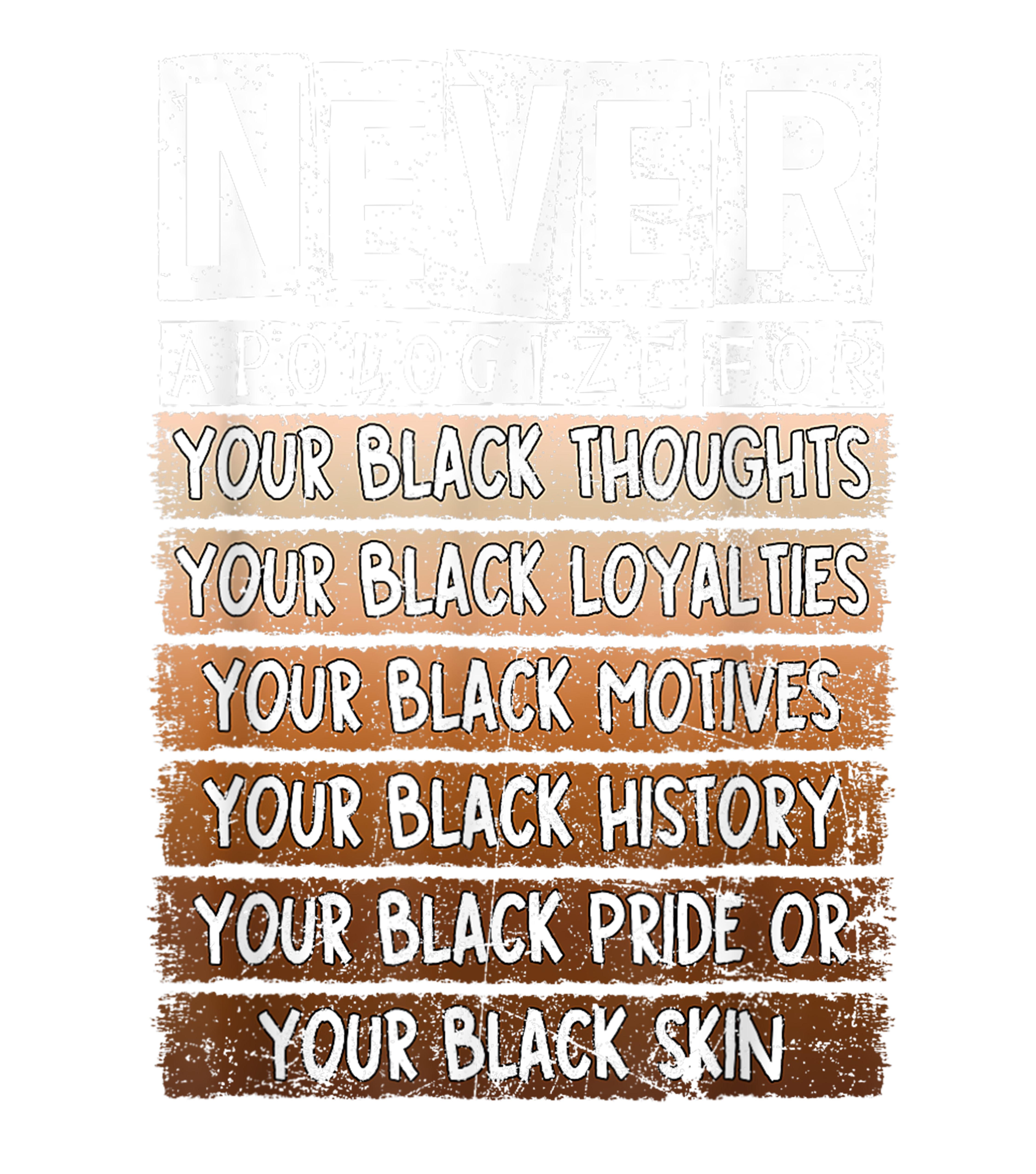 Never Apologize For Your Black Pride Empowerment DTF Transfer
