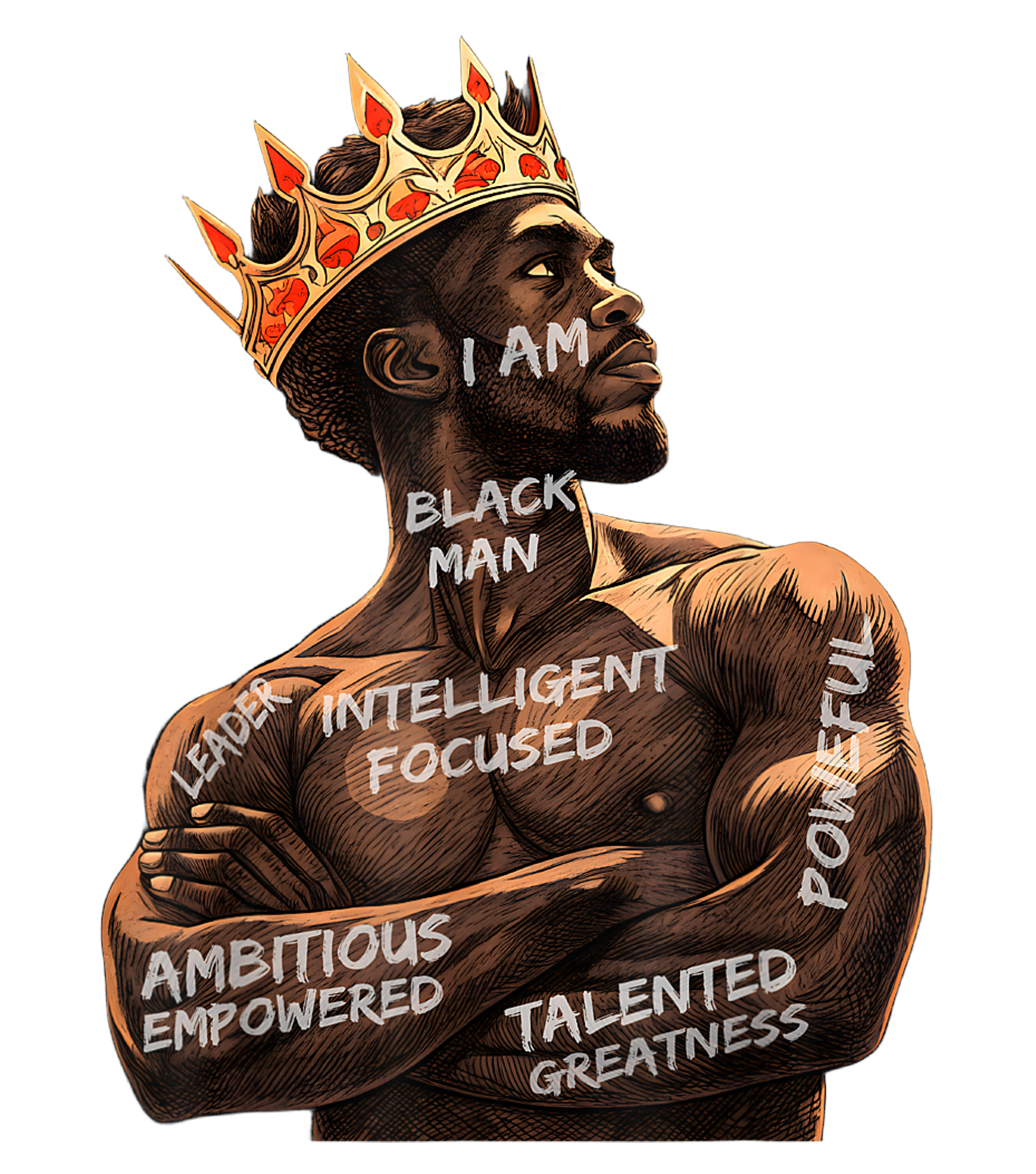 I Am Black Man King Empowerment Leadership DTF Transfer