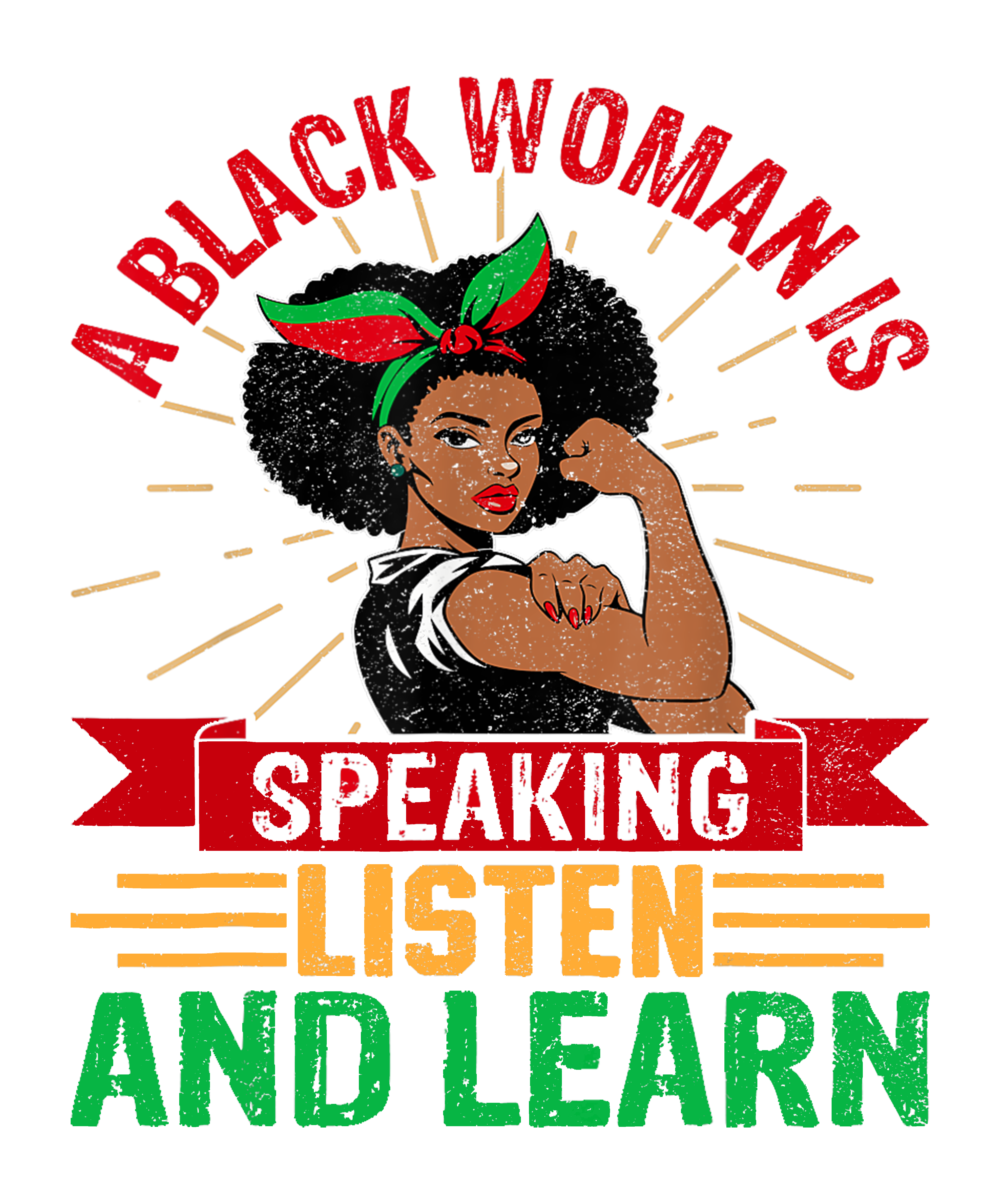 A Black Woman Is Speaking Listen And Learn DTF Transfer