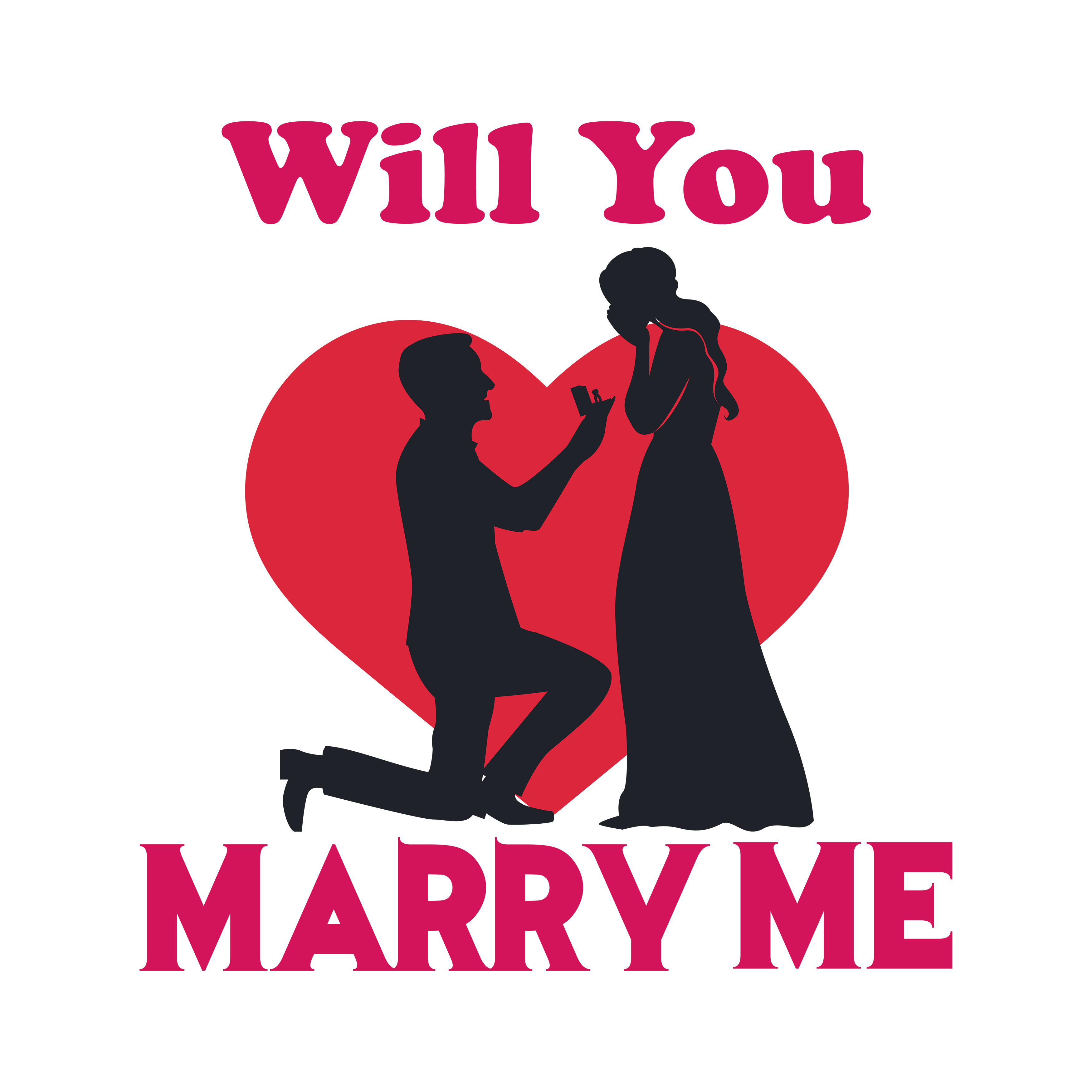 Romantic Marriage Proposal DTF Transfer