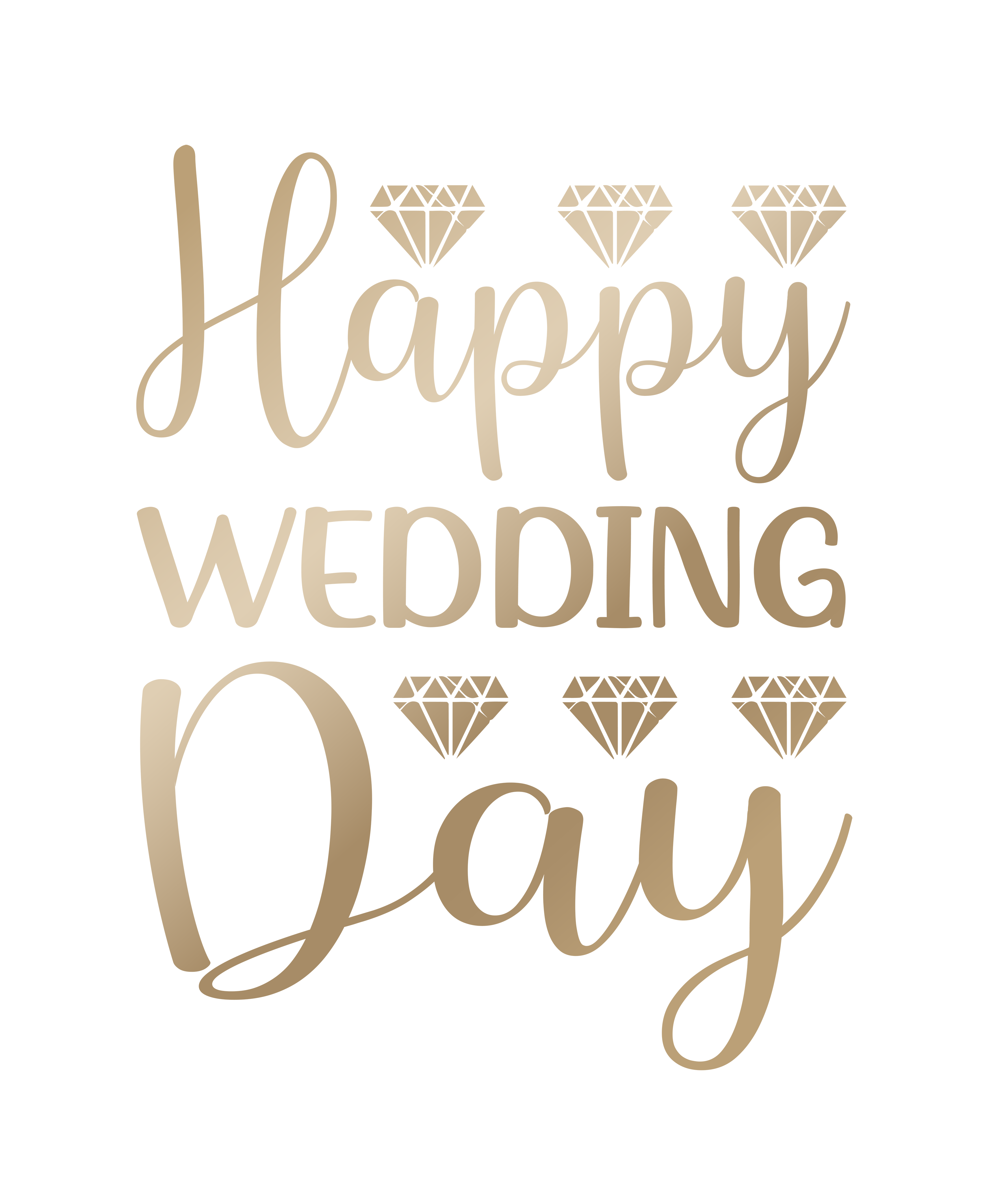 Happy Wedding Day DTF Transfer