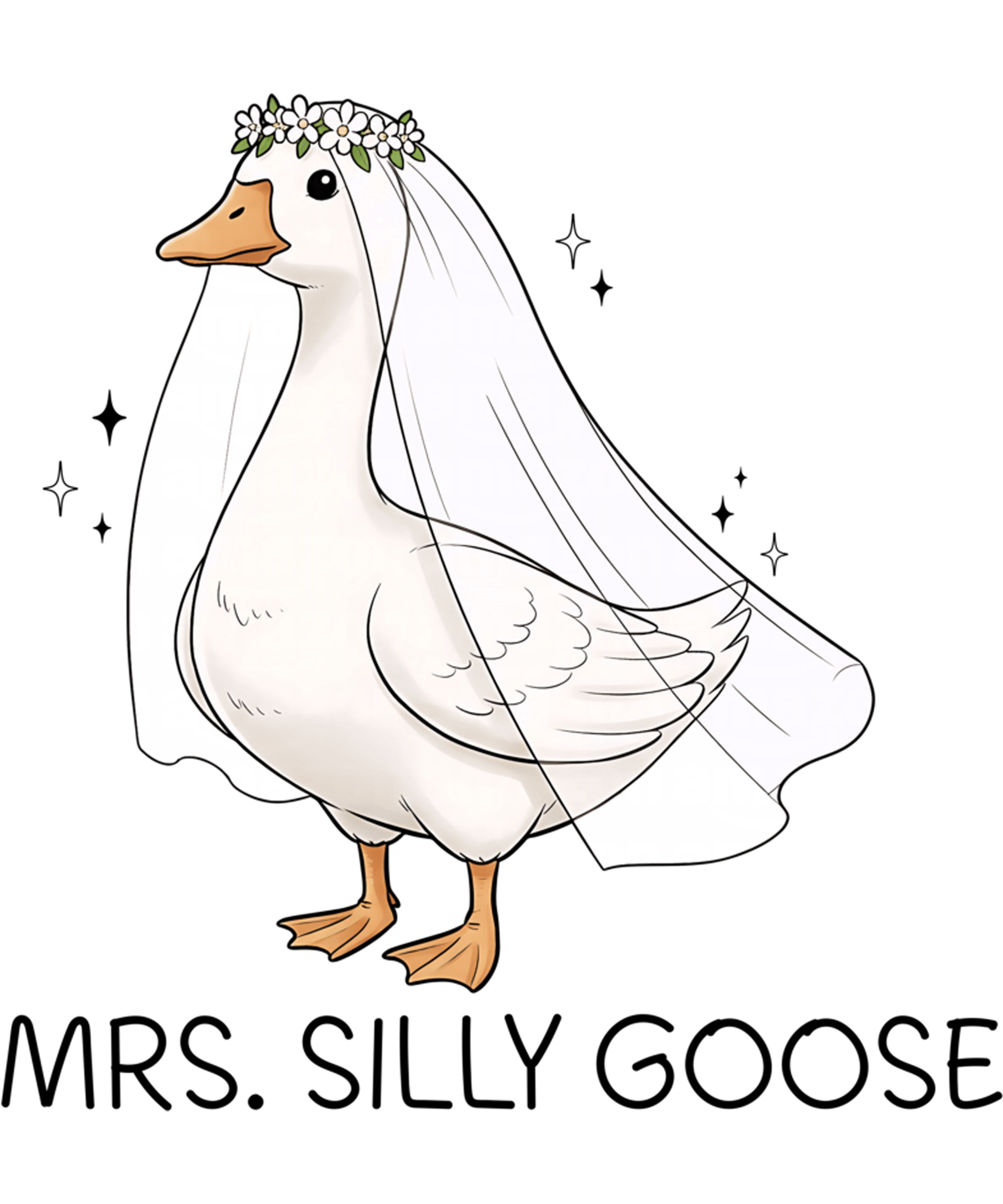 Cute Bridal Goose DTF Transfer