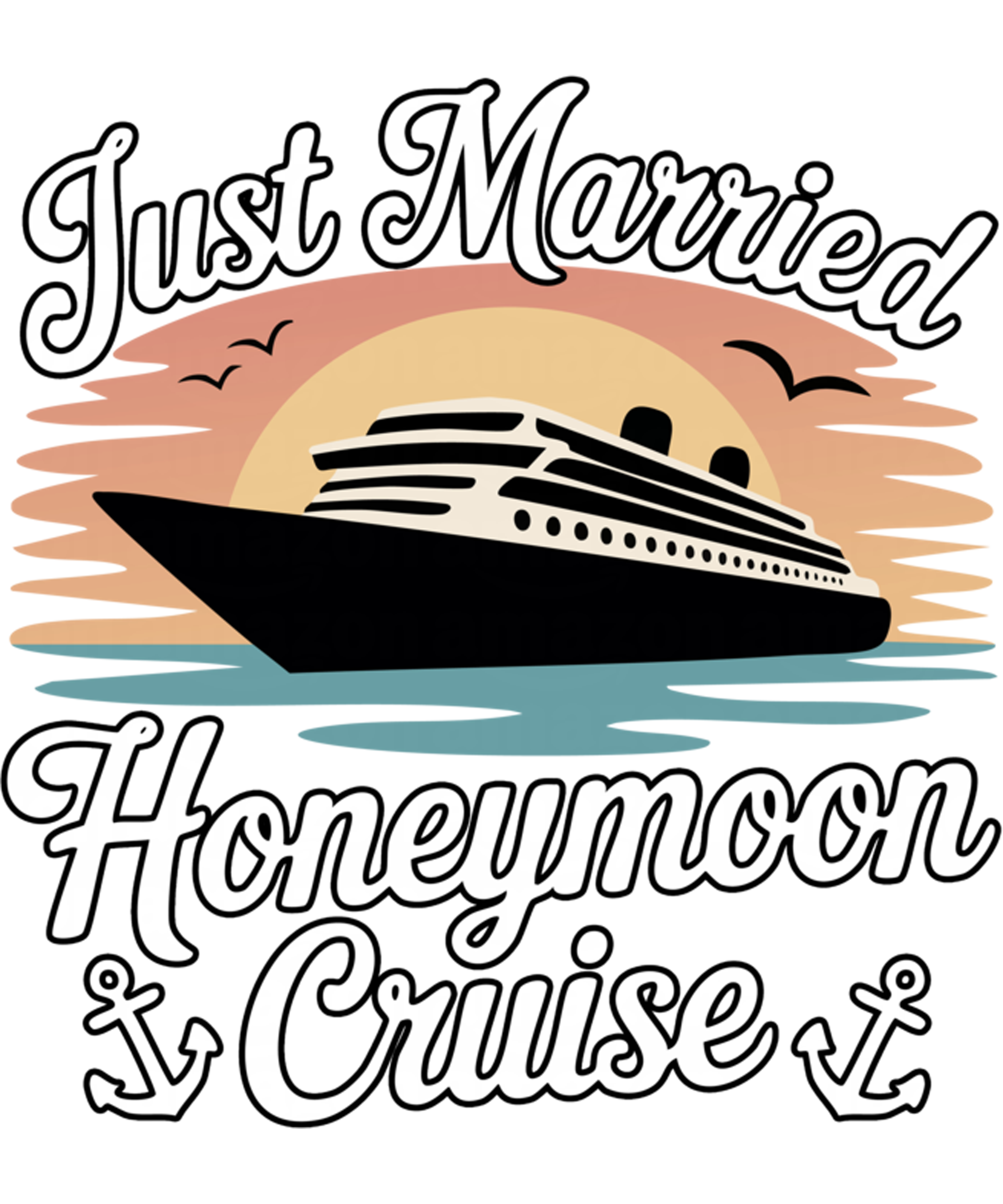 Just Married Honeymoon Cruise DTF Transfer