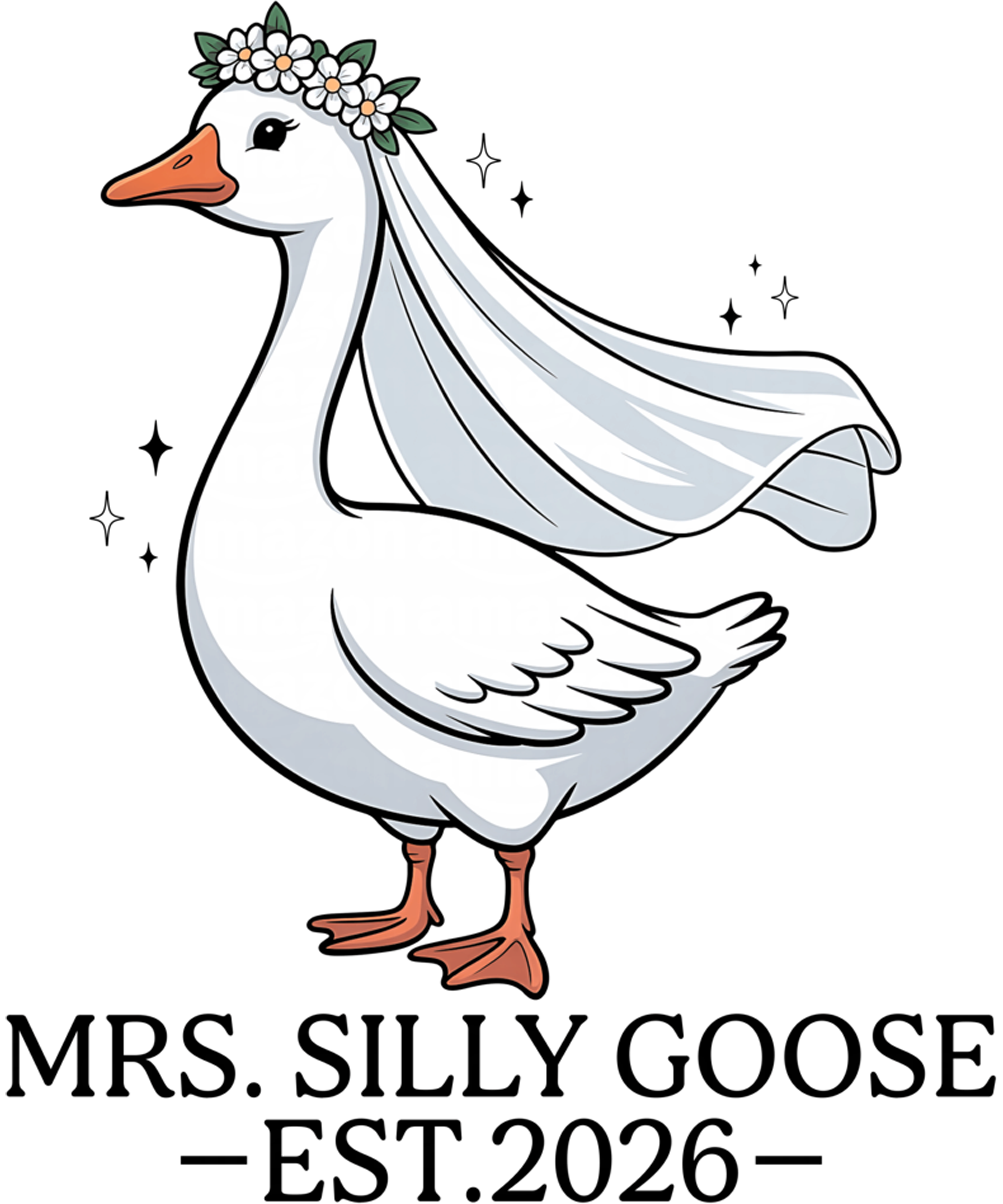 Floral Goose Bride DTF Transfer