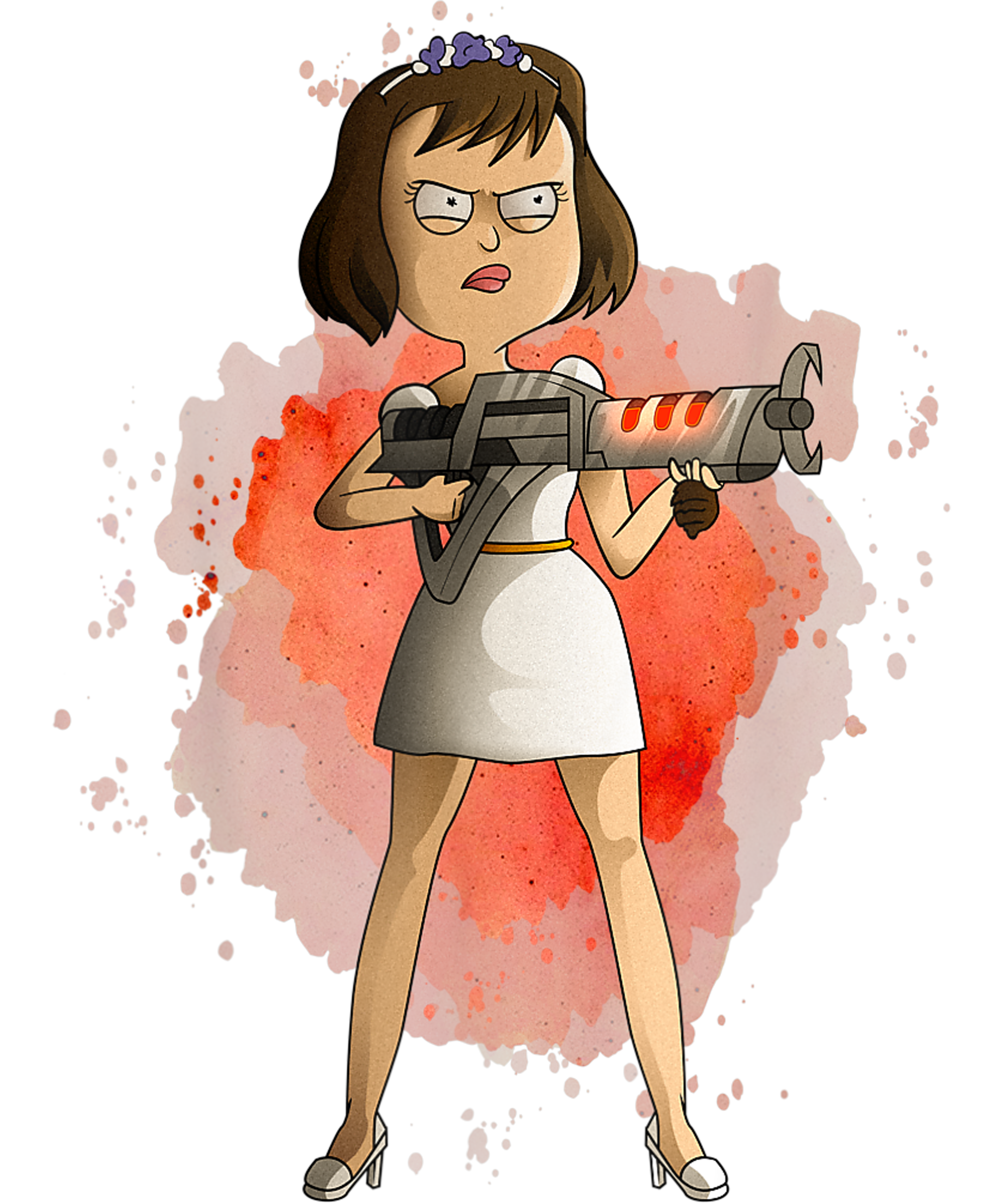 Fierce Cartoon Bride DTF Transfer