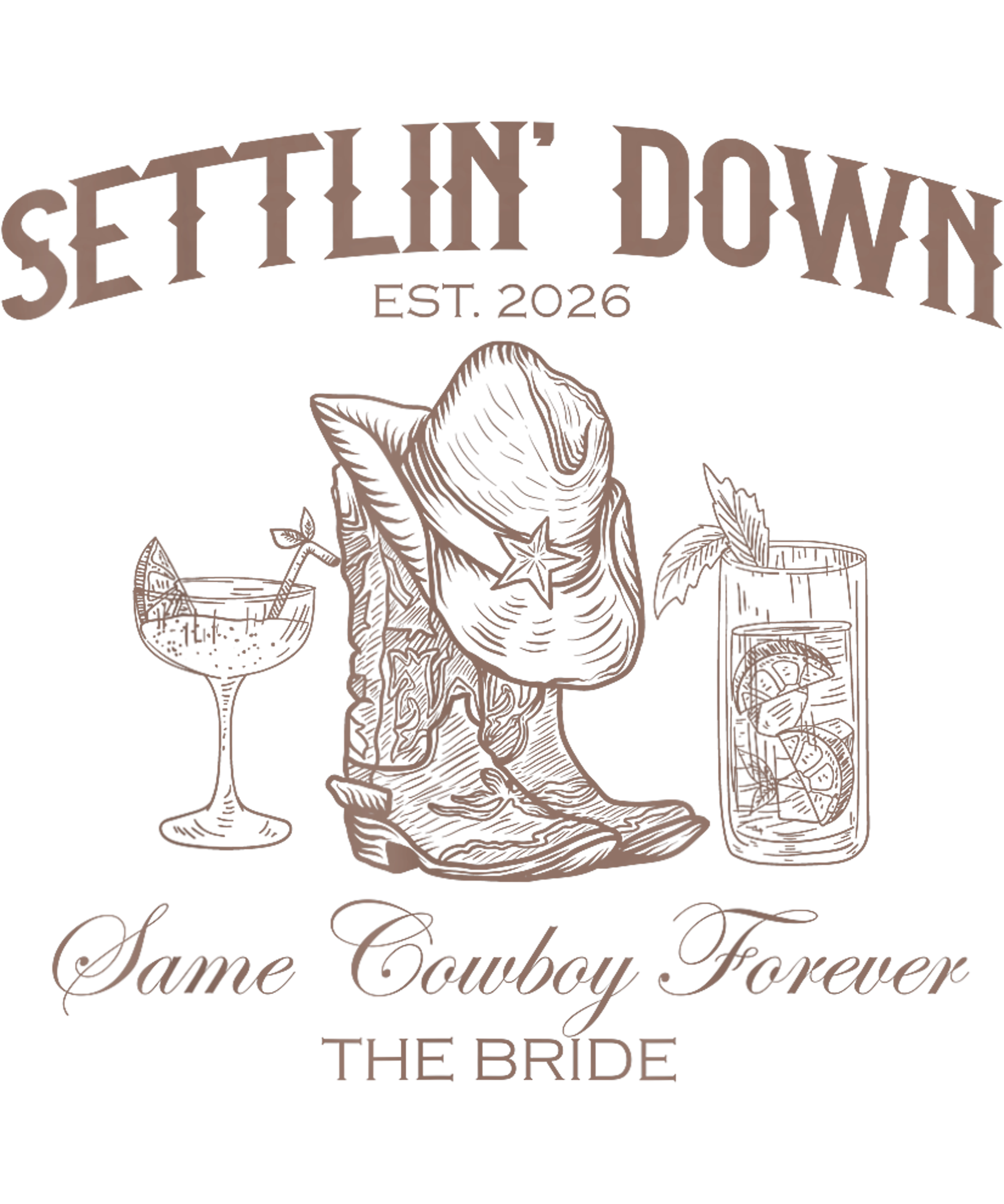 Same Cowboy Forever Bride DTF Transfer