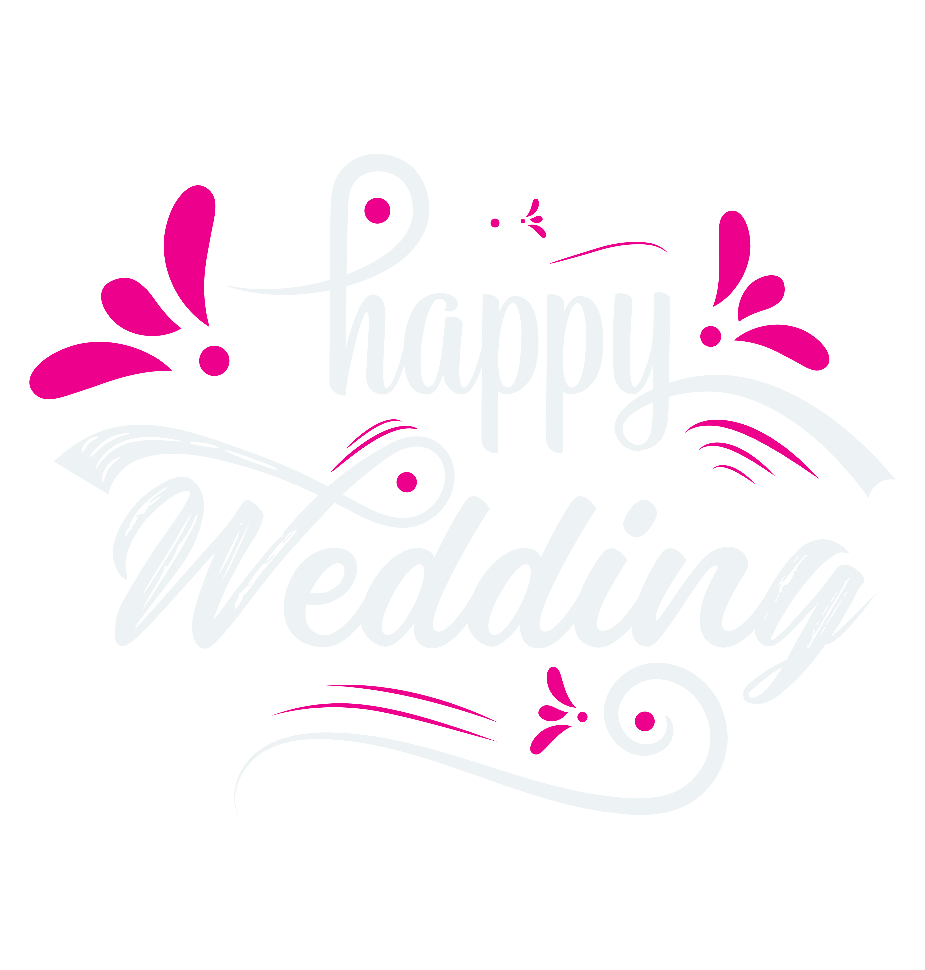 Happy Wedding DTF Transfer