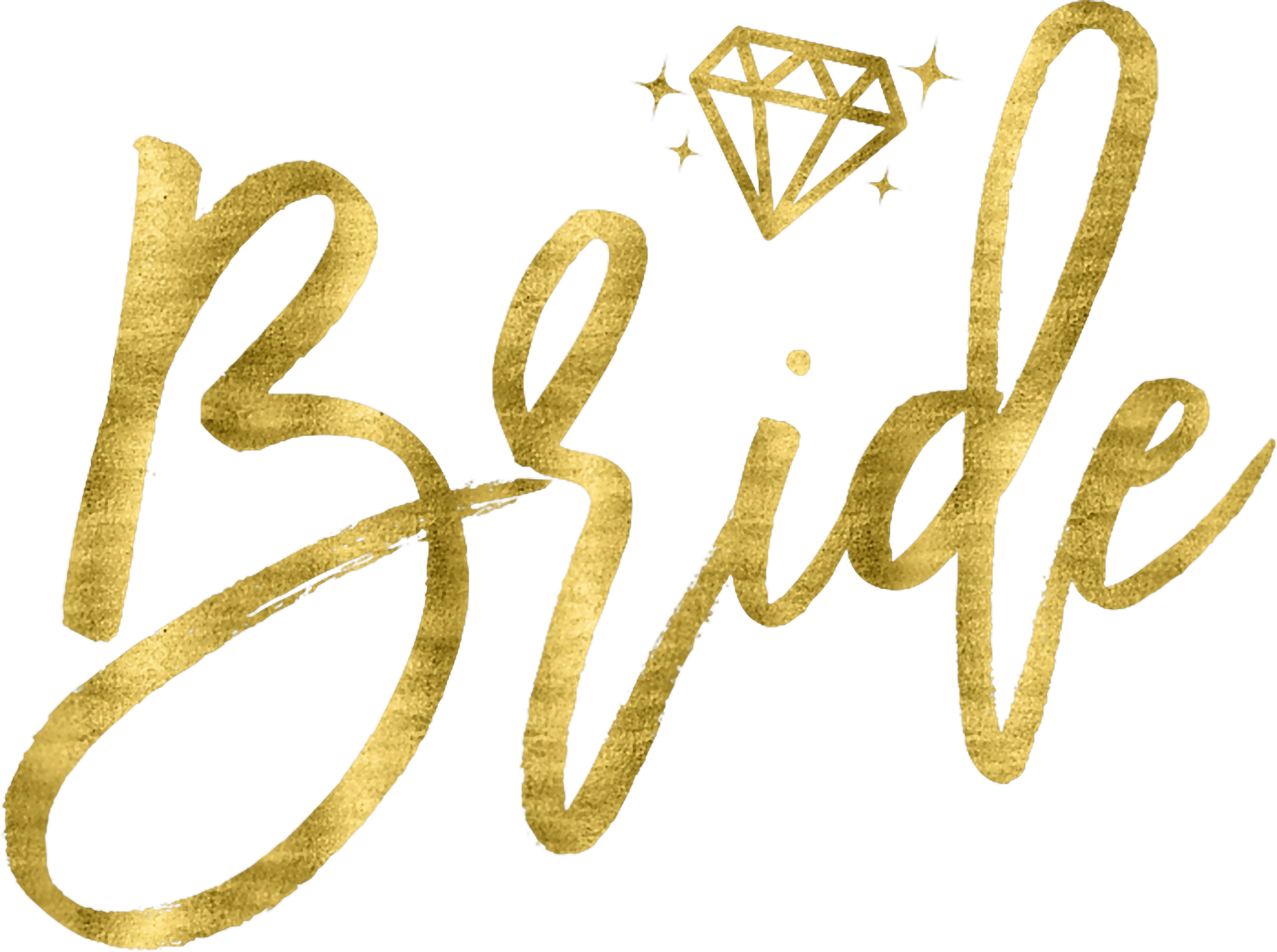 Bride Gold Glitter Script DTF Transfer