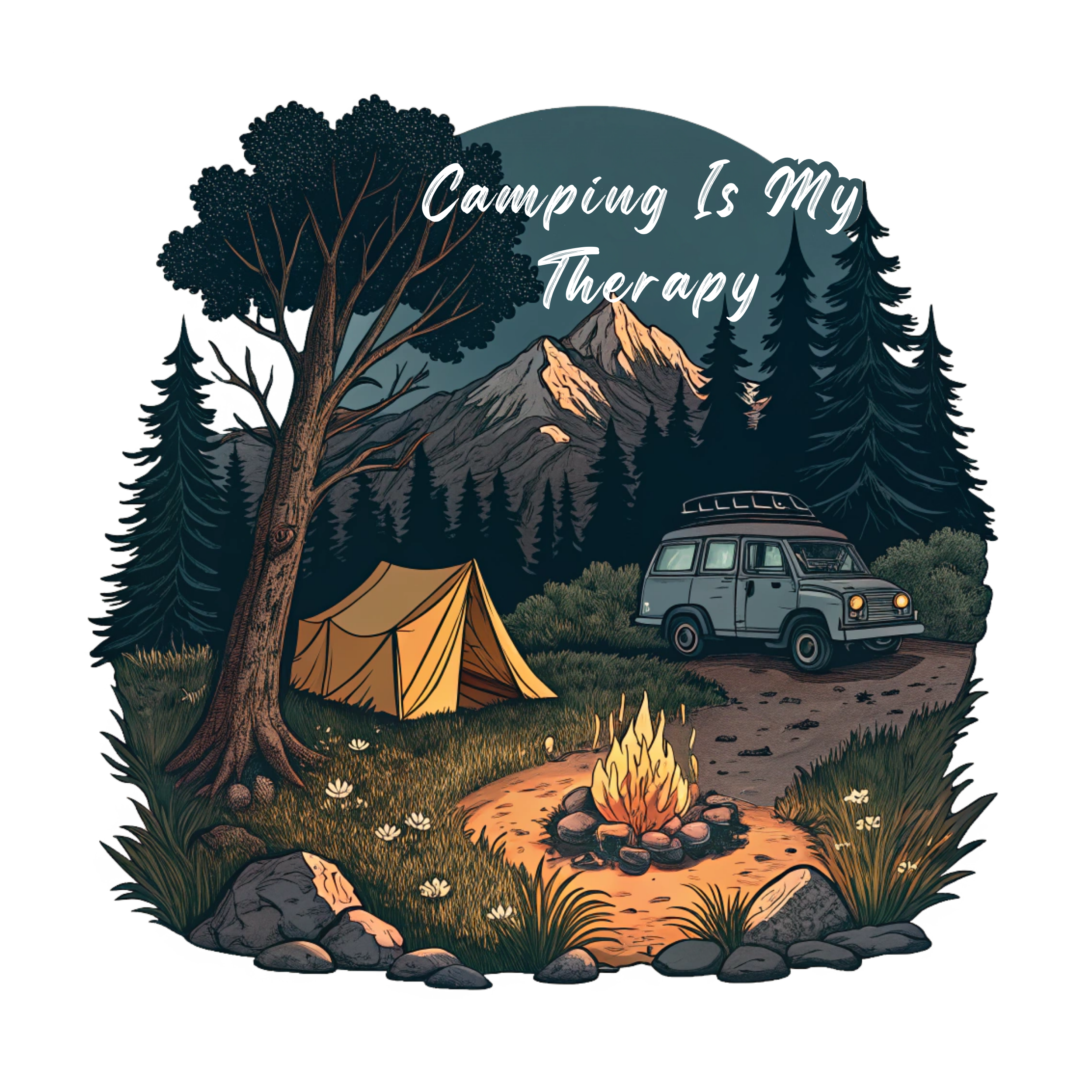 Camping Is My Therapy DTF Transfer
