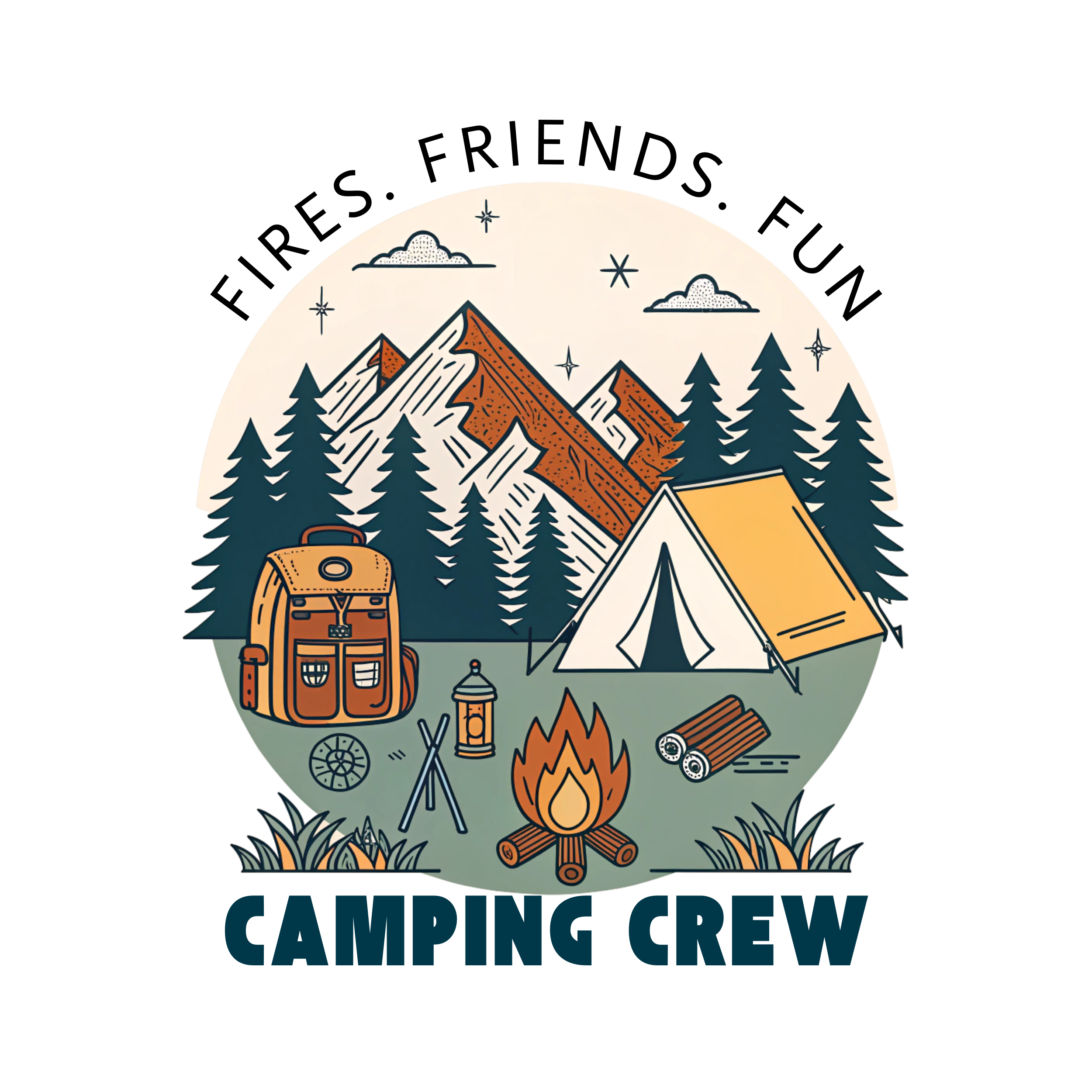 Camping Crew Mountain Adventure DTF Transfer