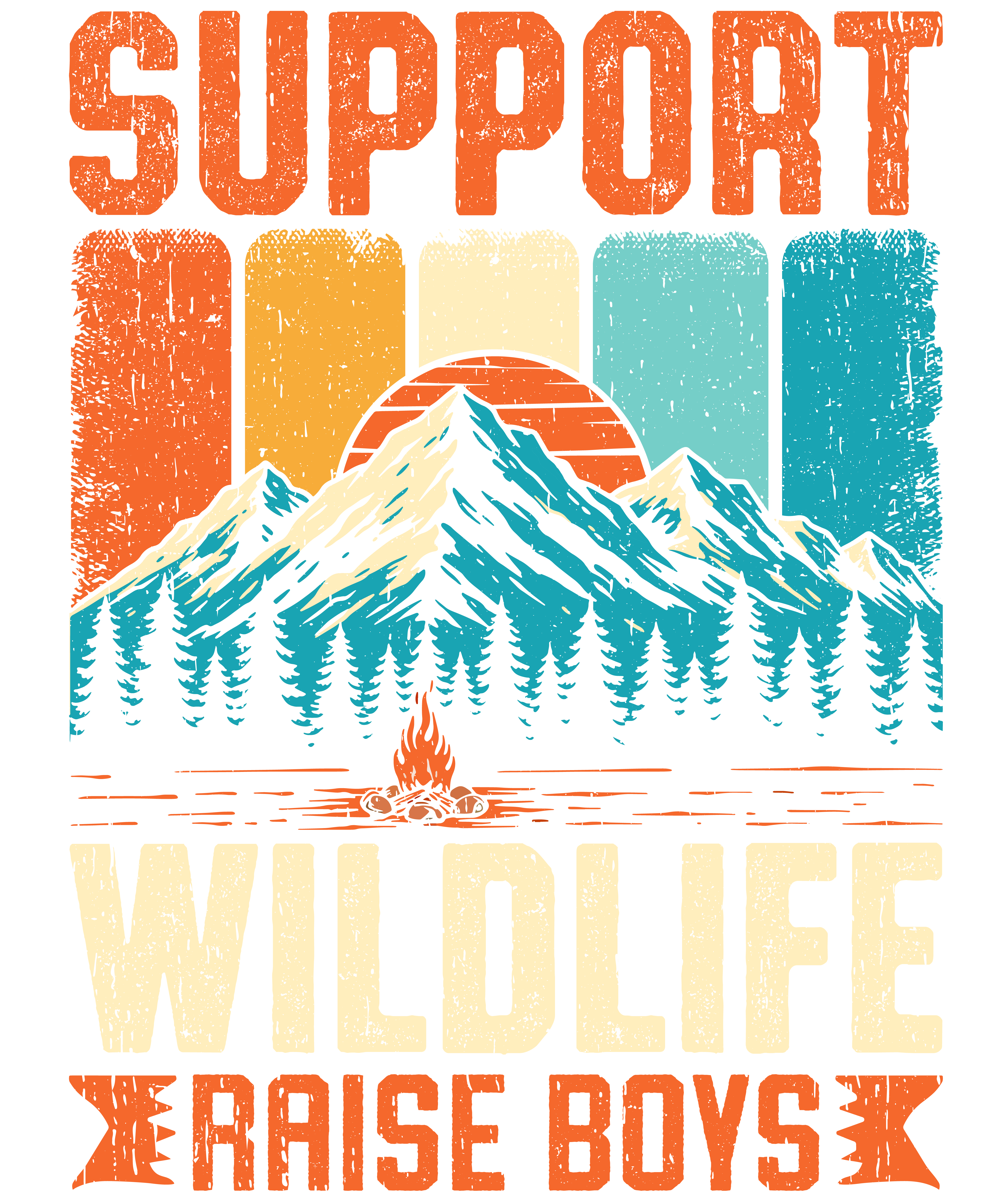Support Wildlife Raise Boys DTF Transfer