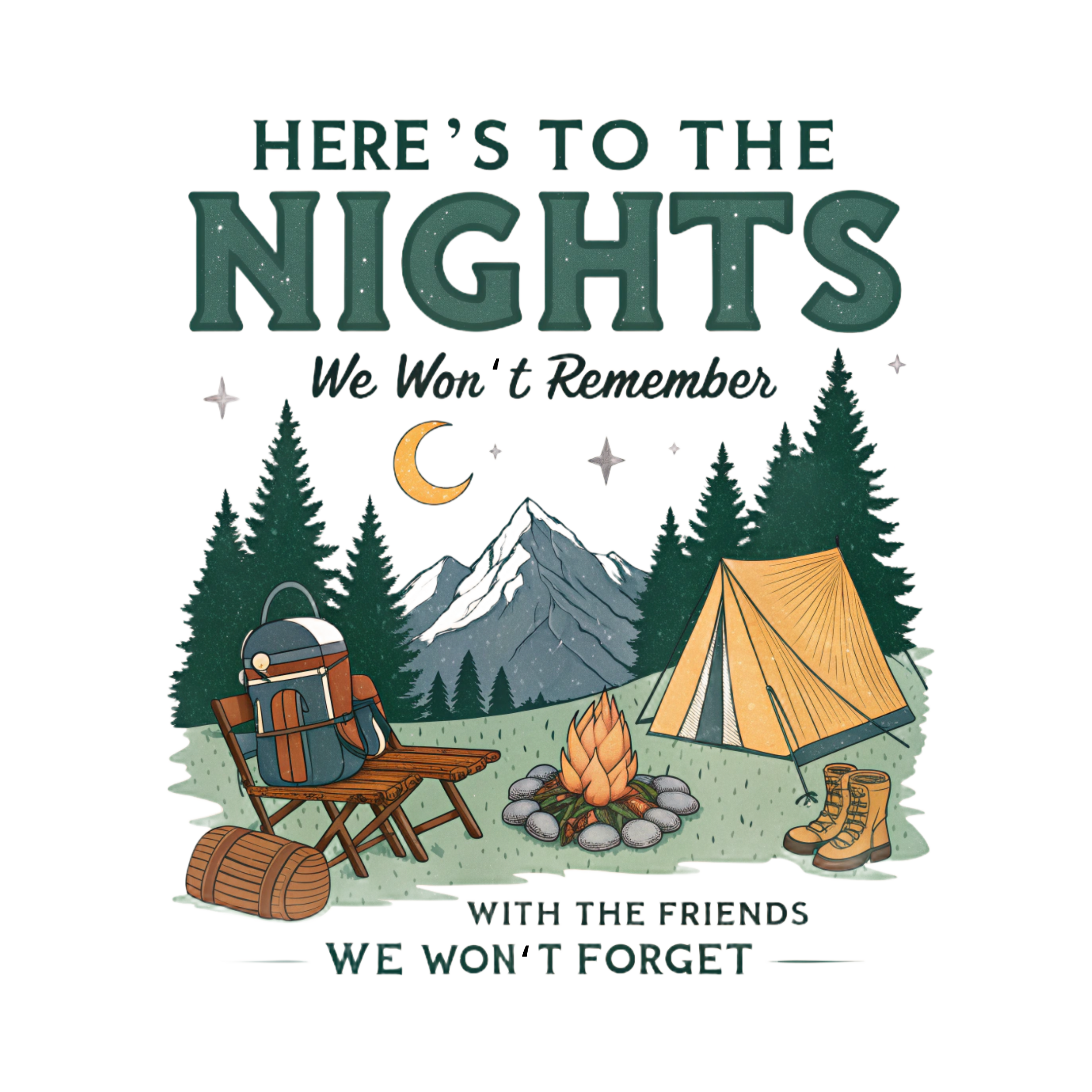 Camping Nights With Friends DTF Transfer