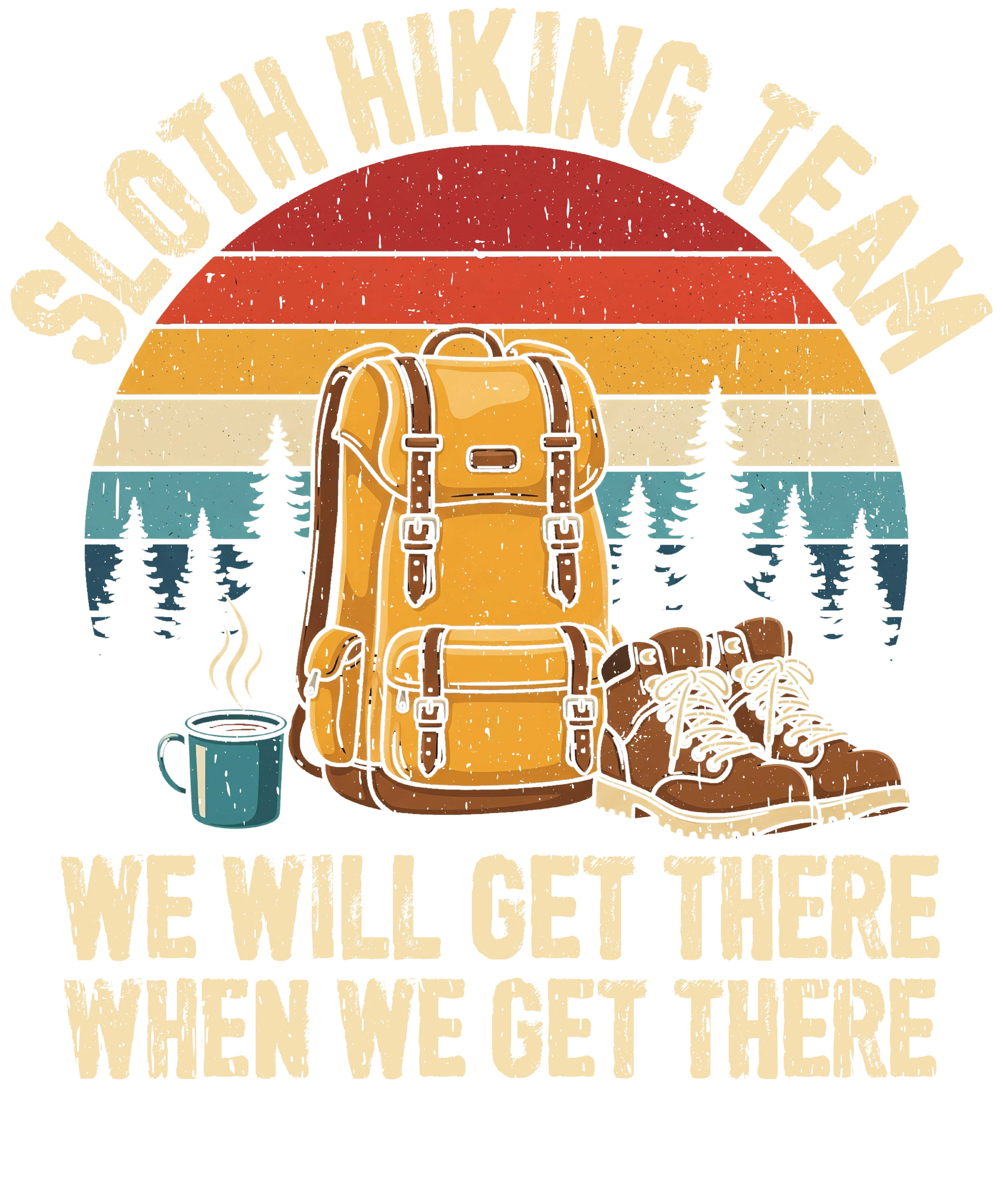 Sloth Hiking Team DTF Transfer
