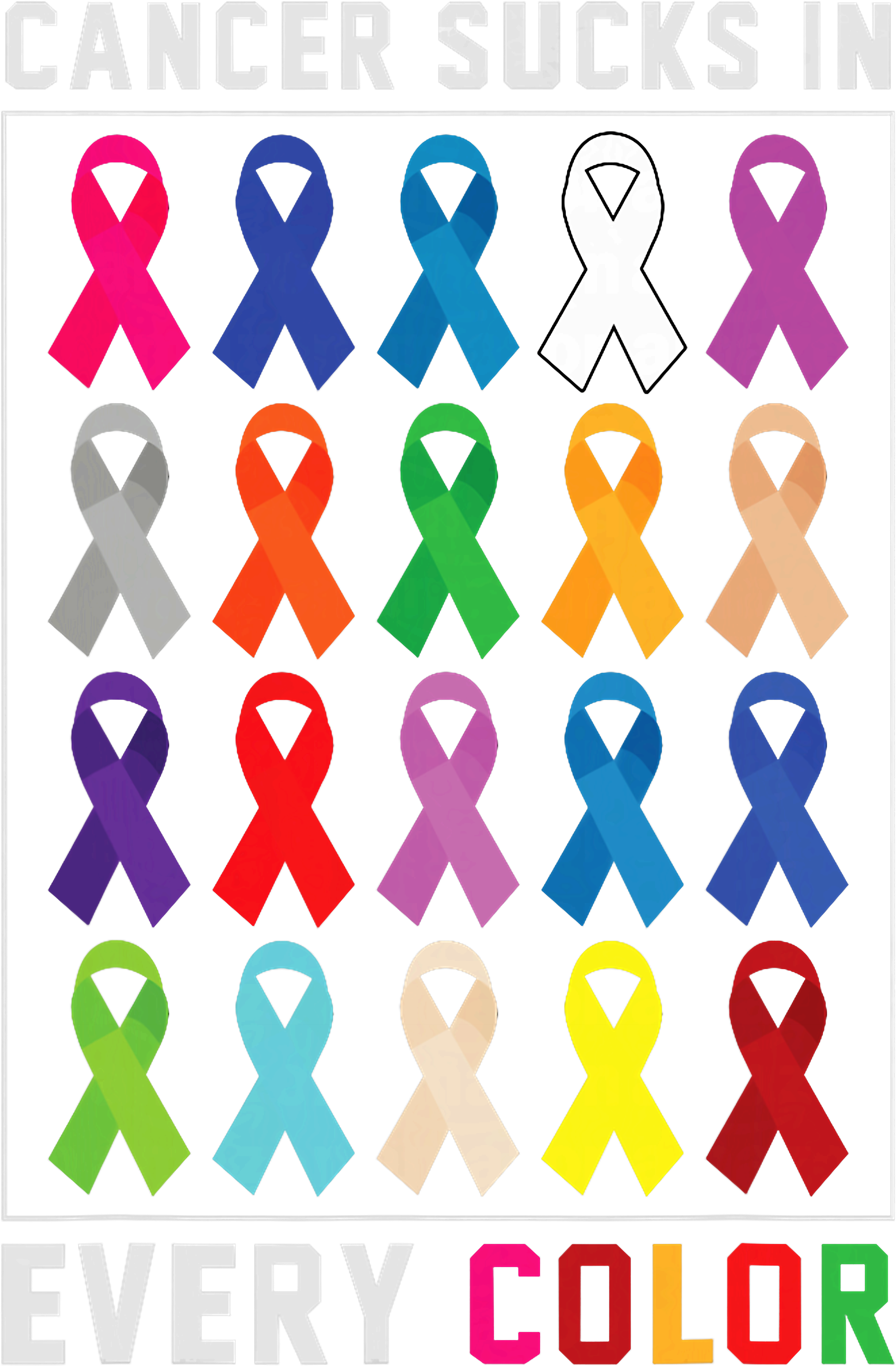 Cancer Awareness Ribbon Collection DTF Transfer