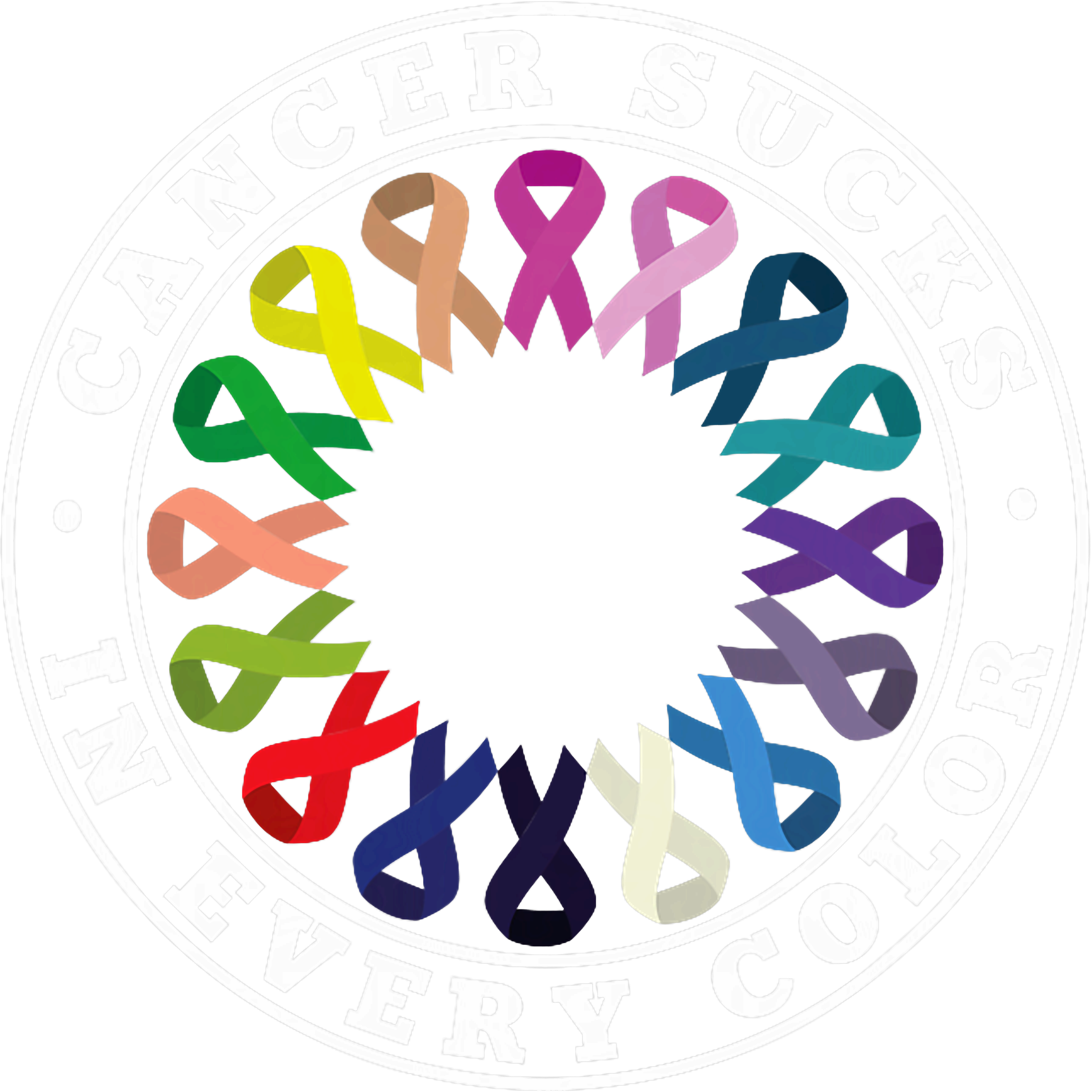 Cancer Awareness Ribbon Circle DTF Transfer
