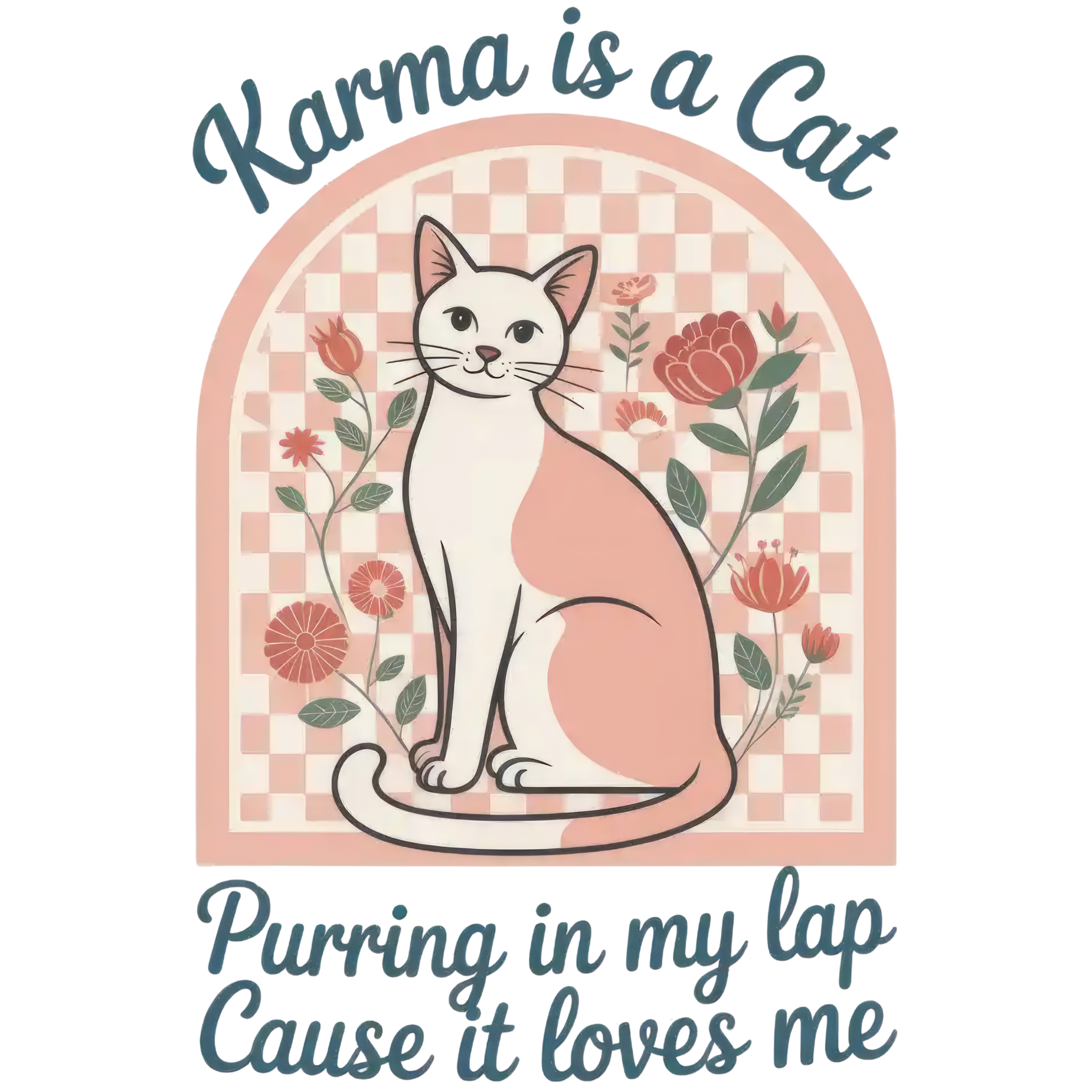 Karma Cat Floral Design DTF Transfer