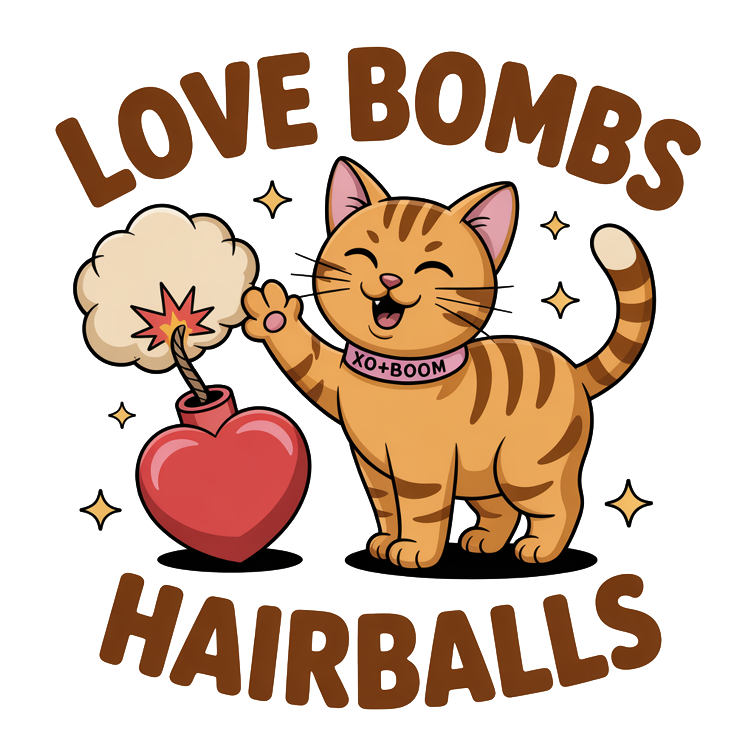 Funny Cat Love Bomb DTF Transfer