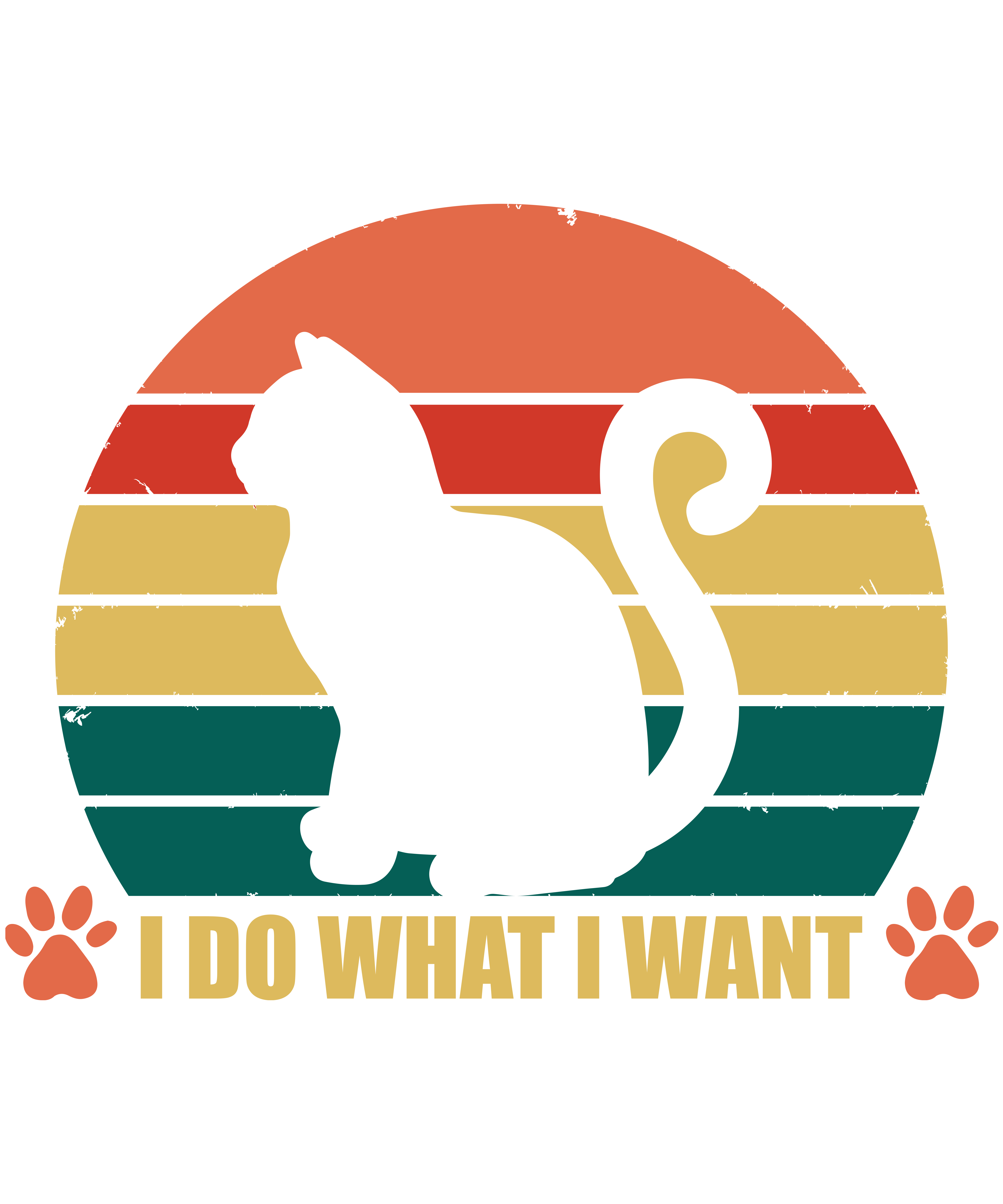 Confident Cat Retro Design DTF Transfer