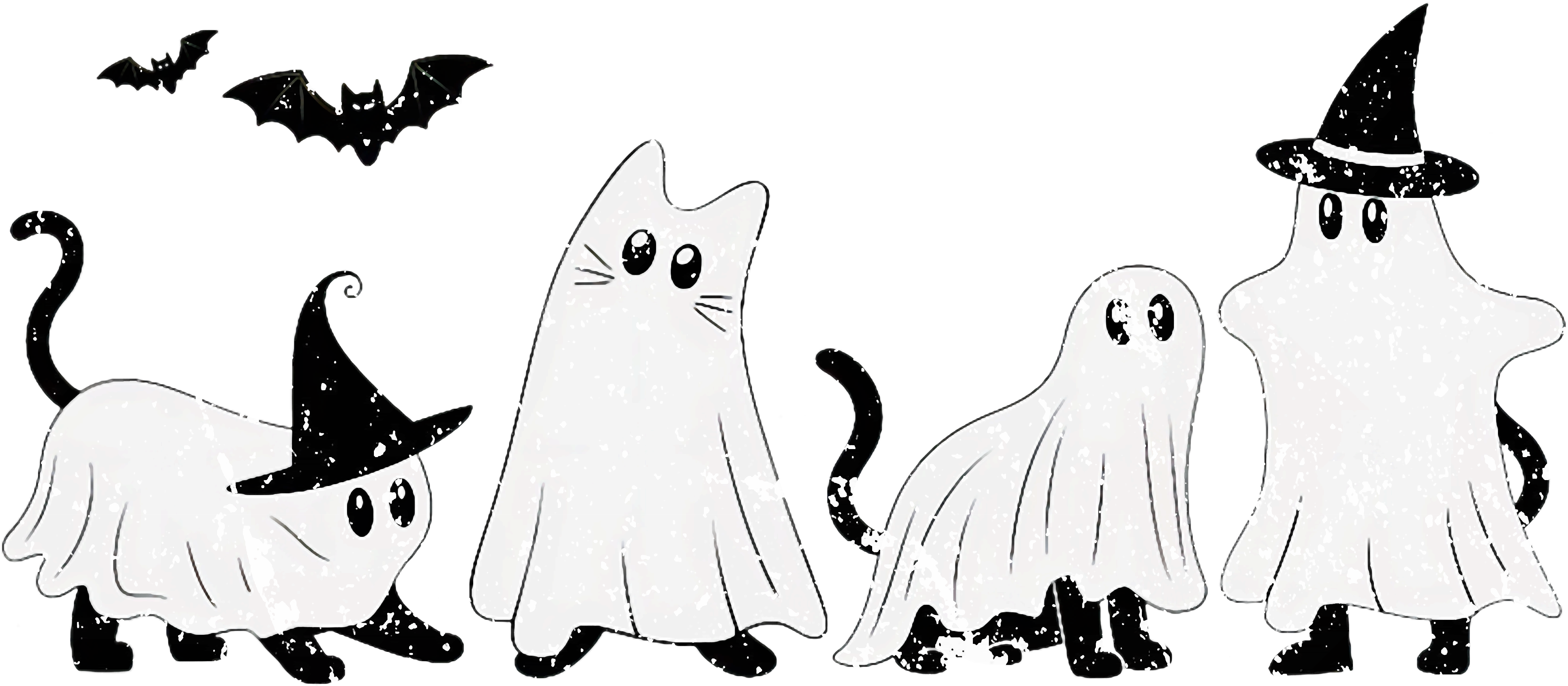The Ghostly Cat Crew DTF Transfer