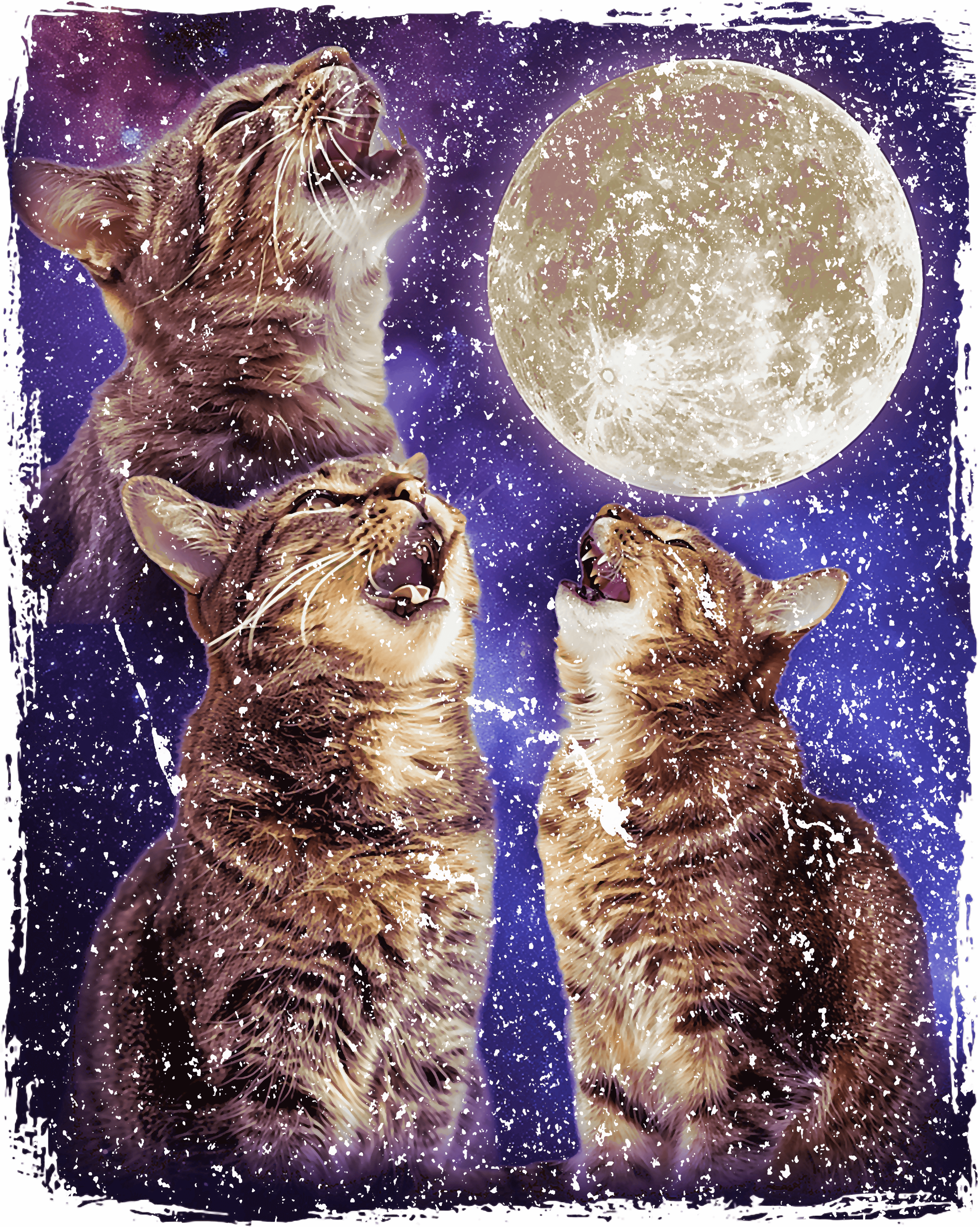 Moonlit Meow Chorus DTF Transfer