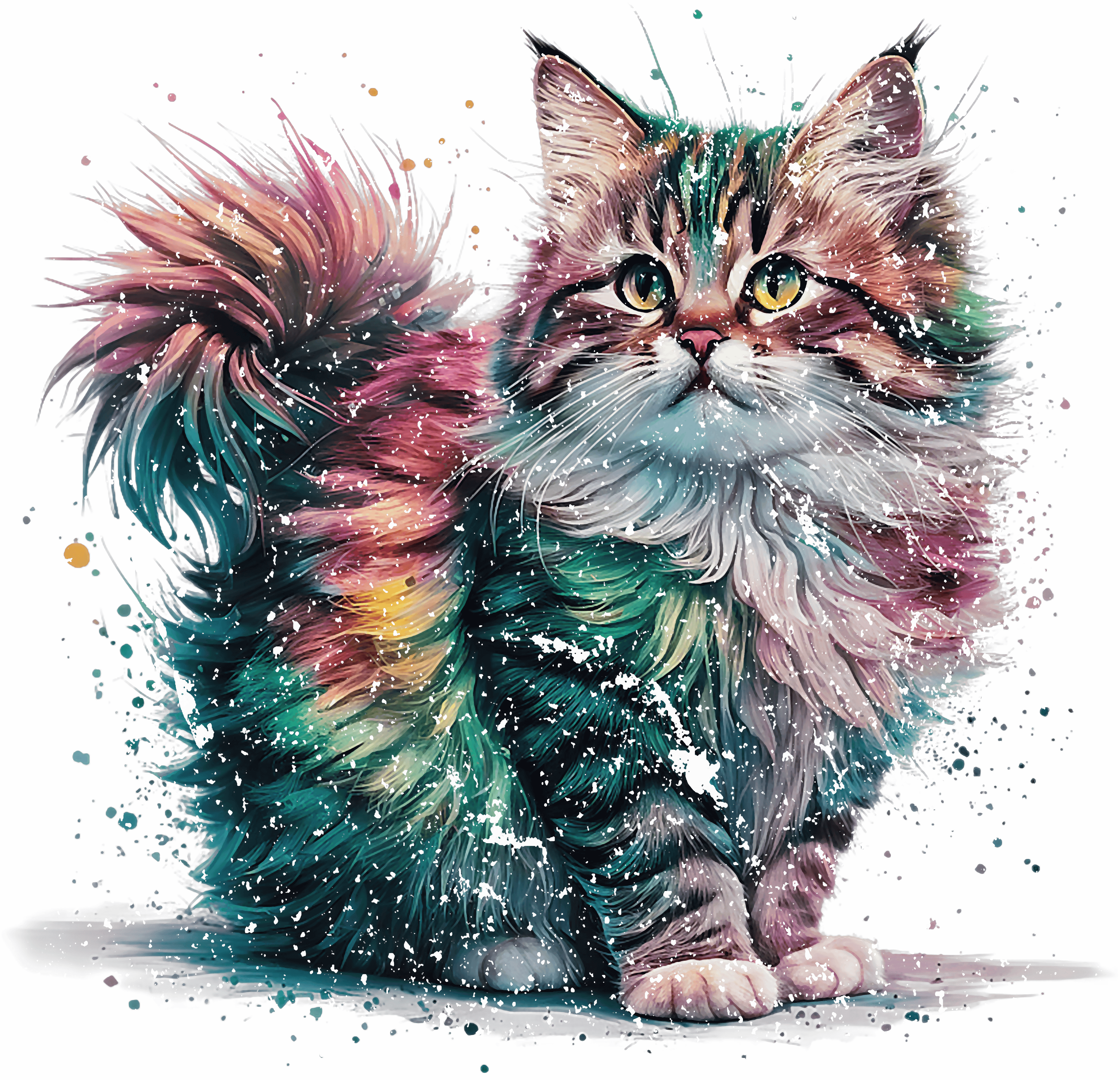 Prismatic Whiskers DTF Transfer