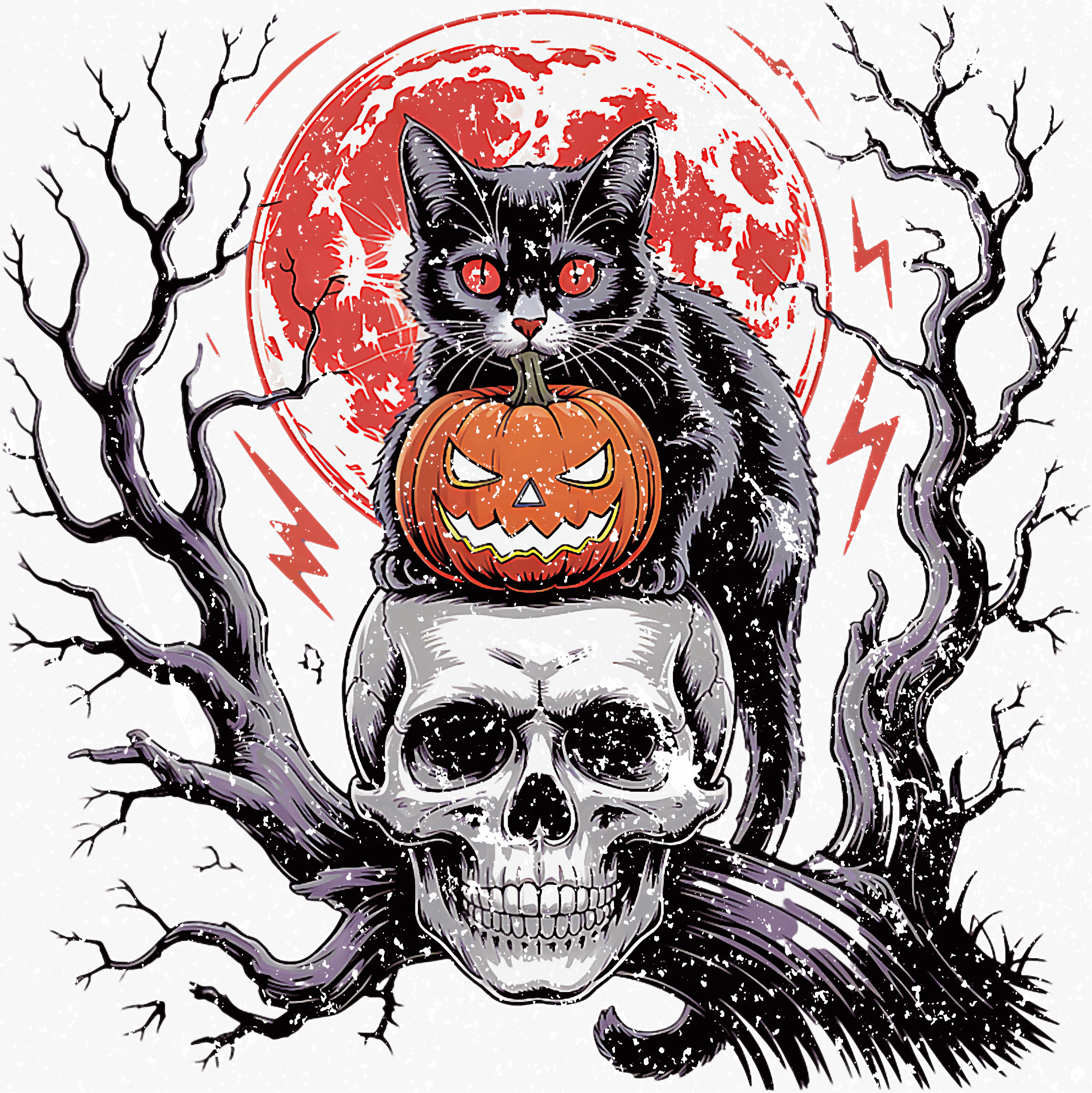 Moonlit Guardian Of The Jack O Lantern DTF Transfer