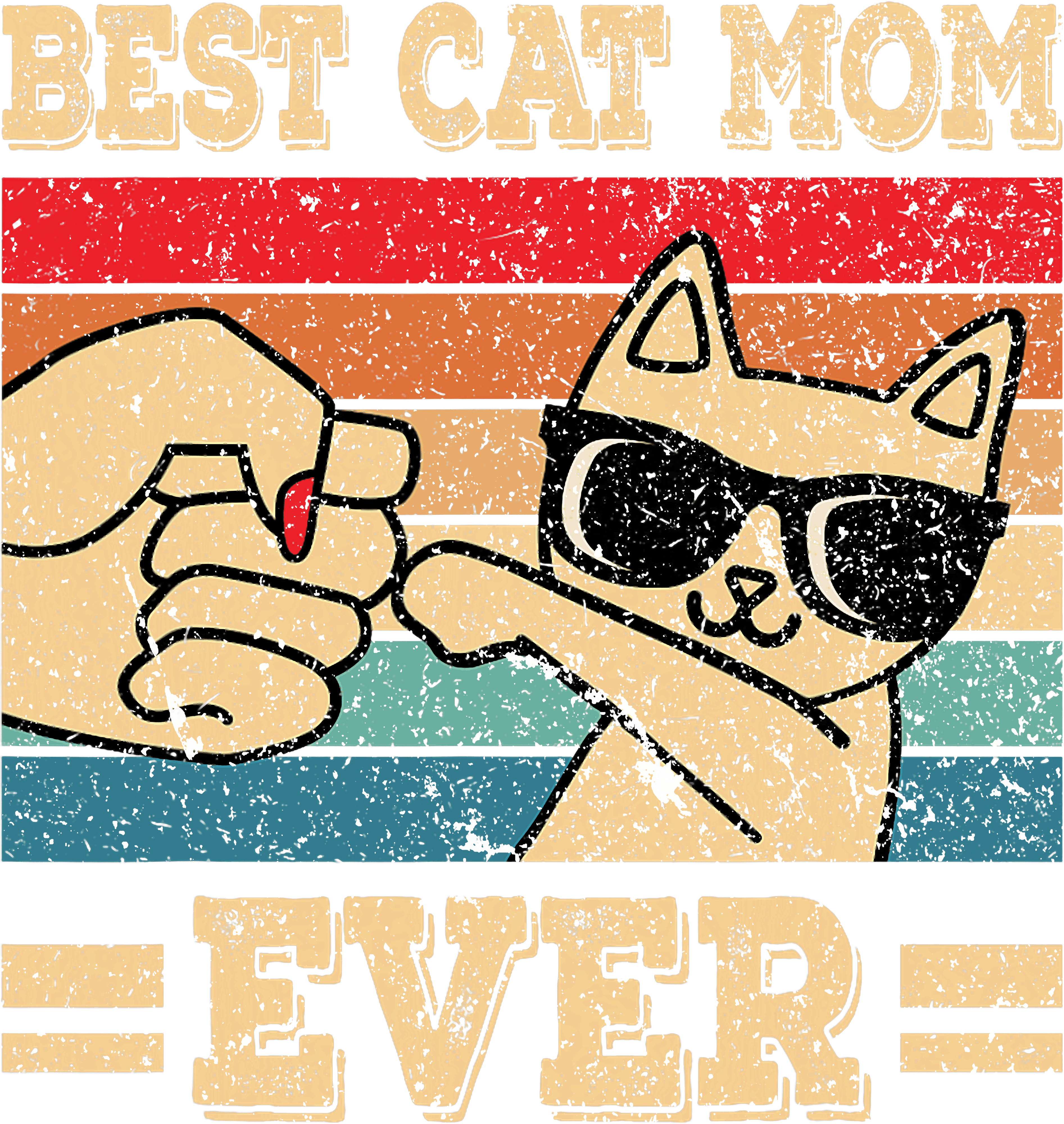Fist Bump Cat DTF Transfer