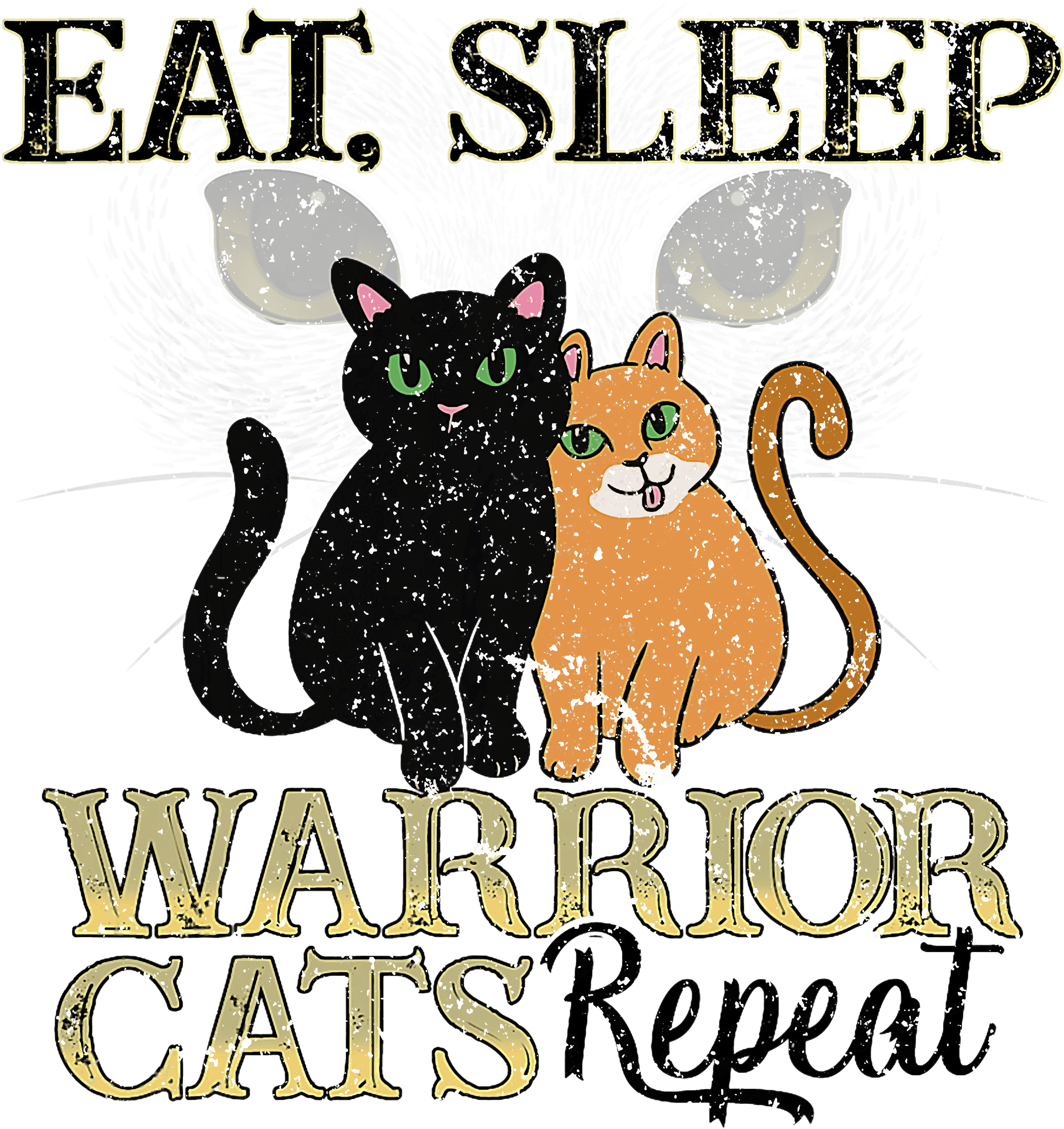 Eat Sleep Warrior Cats Repeat DTF Transfer