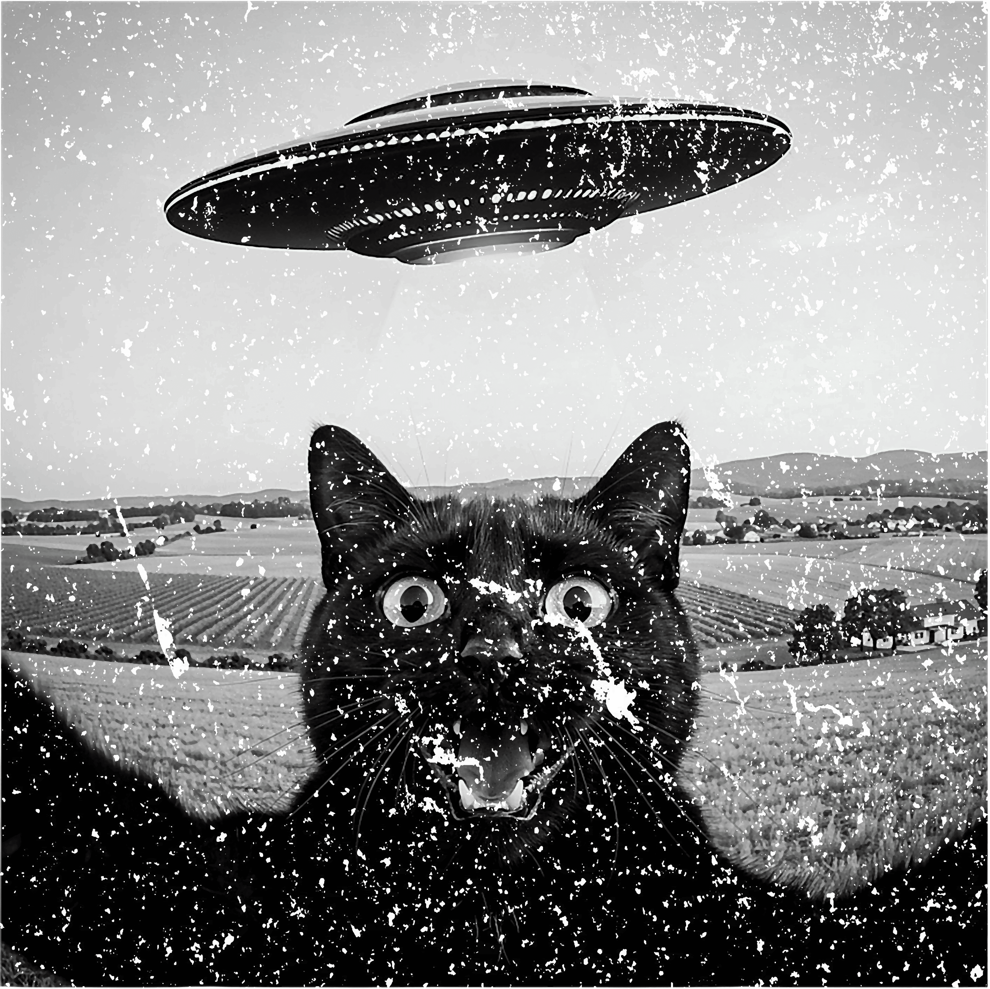 Close Encounter Of The Feline Kind DTF Transfer