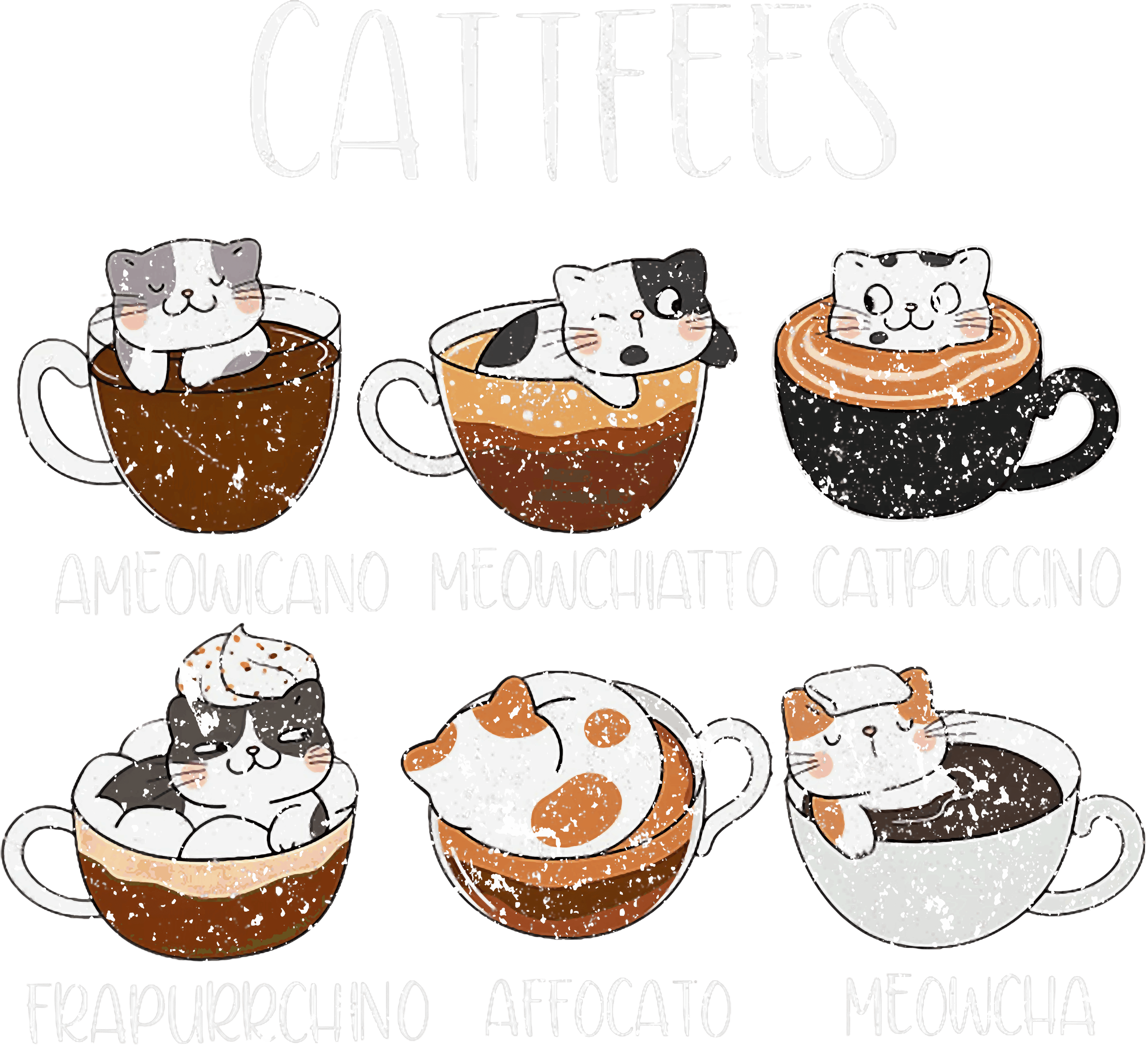 Purrfect Coffee Cat Menu DTF Transfer