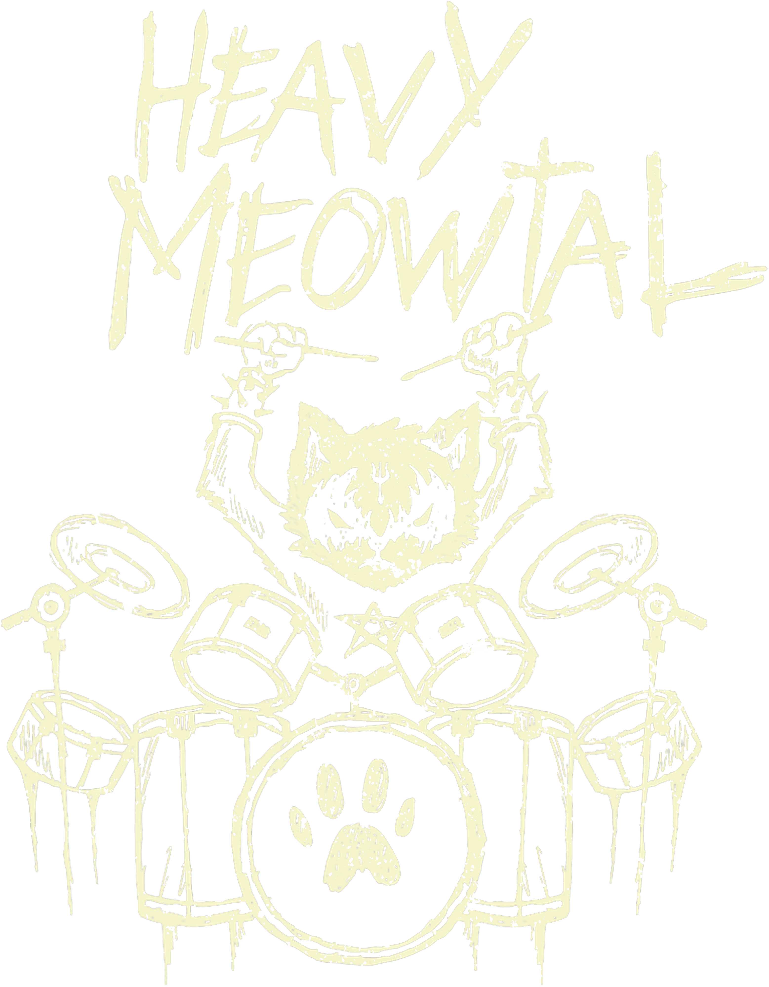 Rock Drummer Cat DTF Transfer