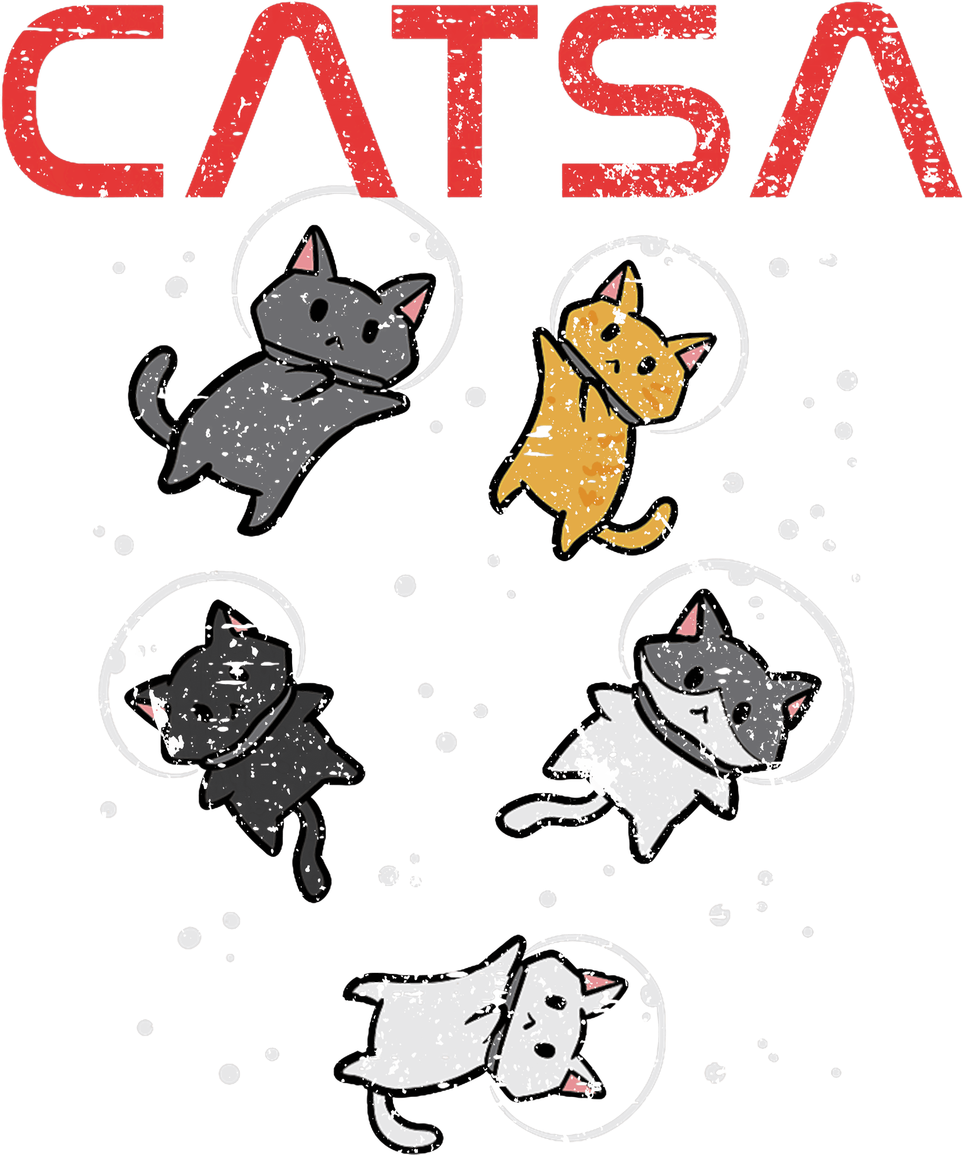 Dabbing Space Cats Adventure DTF Transfer