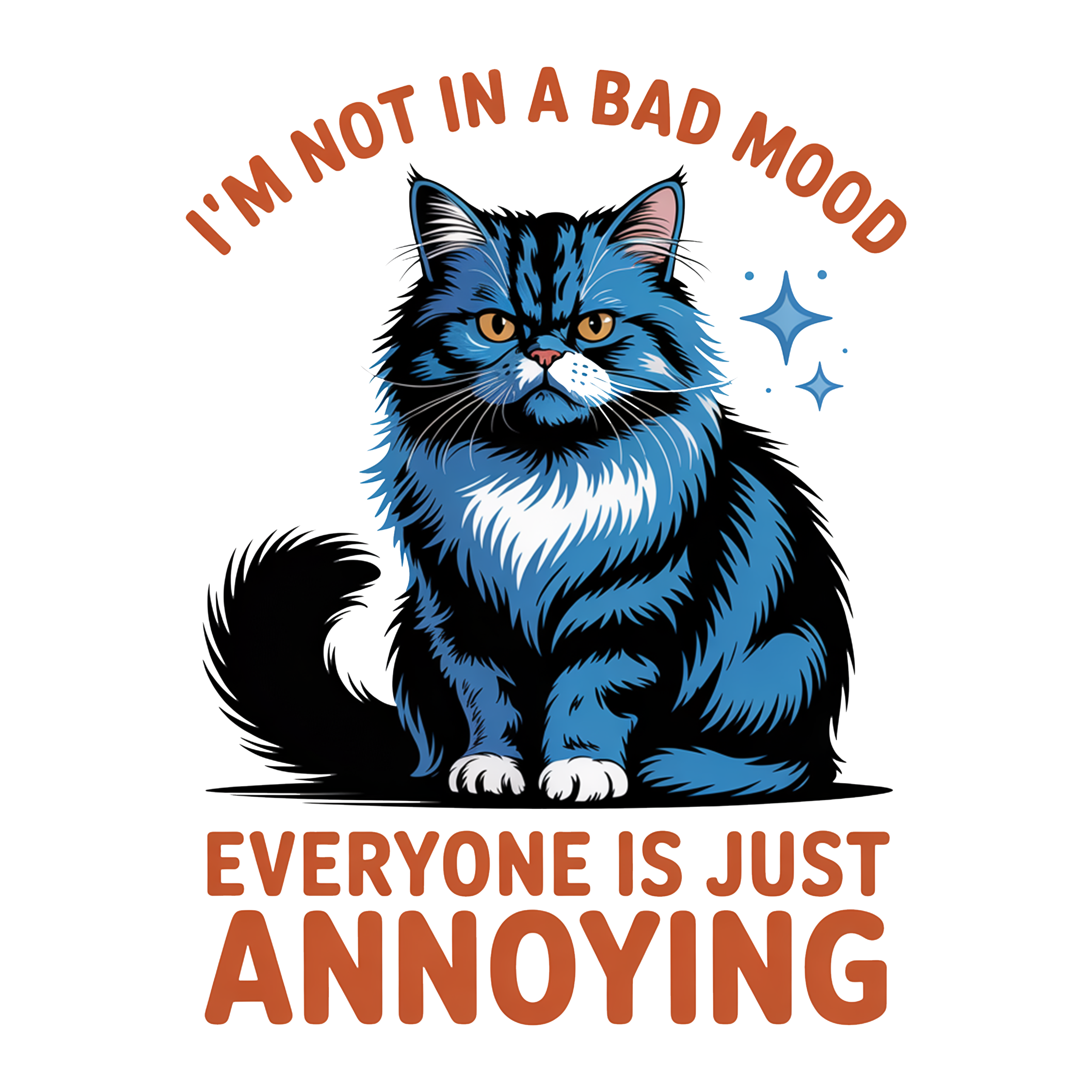 Grumpy Cat In A Bad Mood DTF Transfer