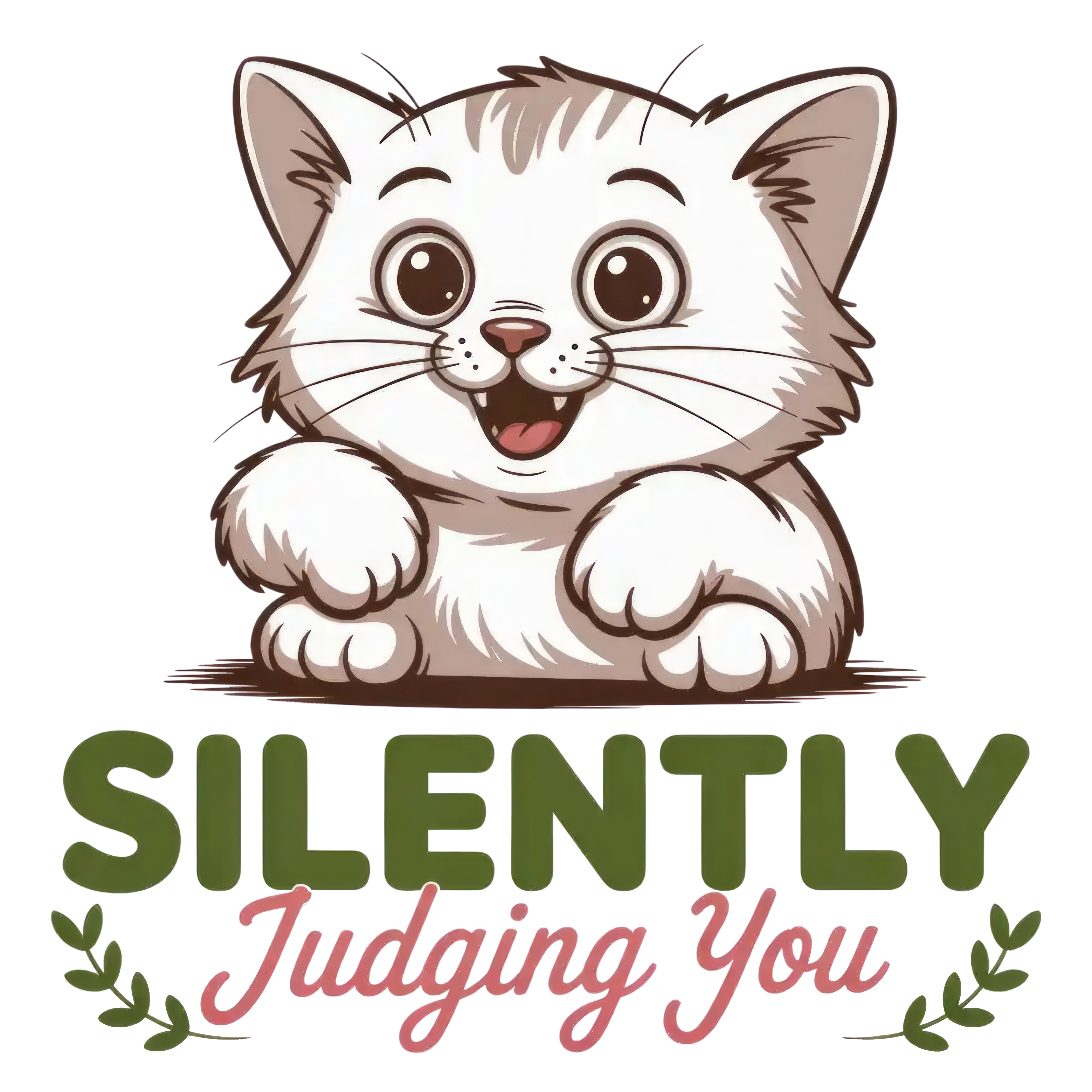 Cute Cat Silently Judging You DTF Transfer