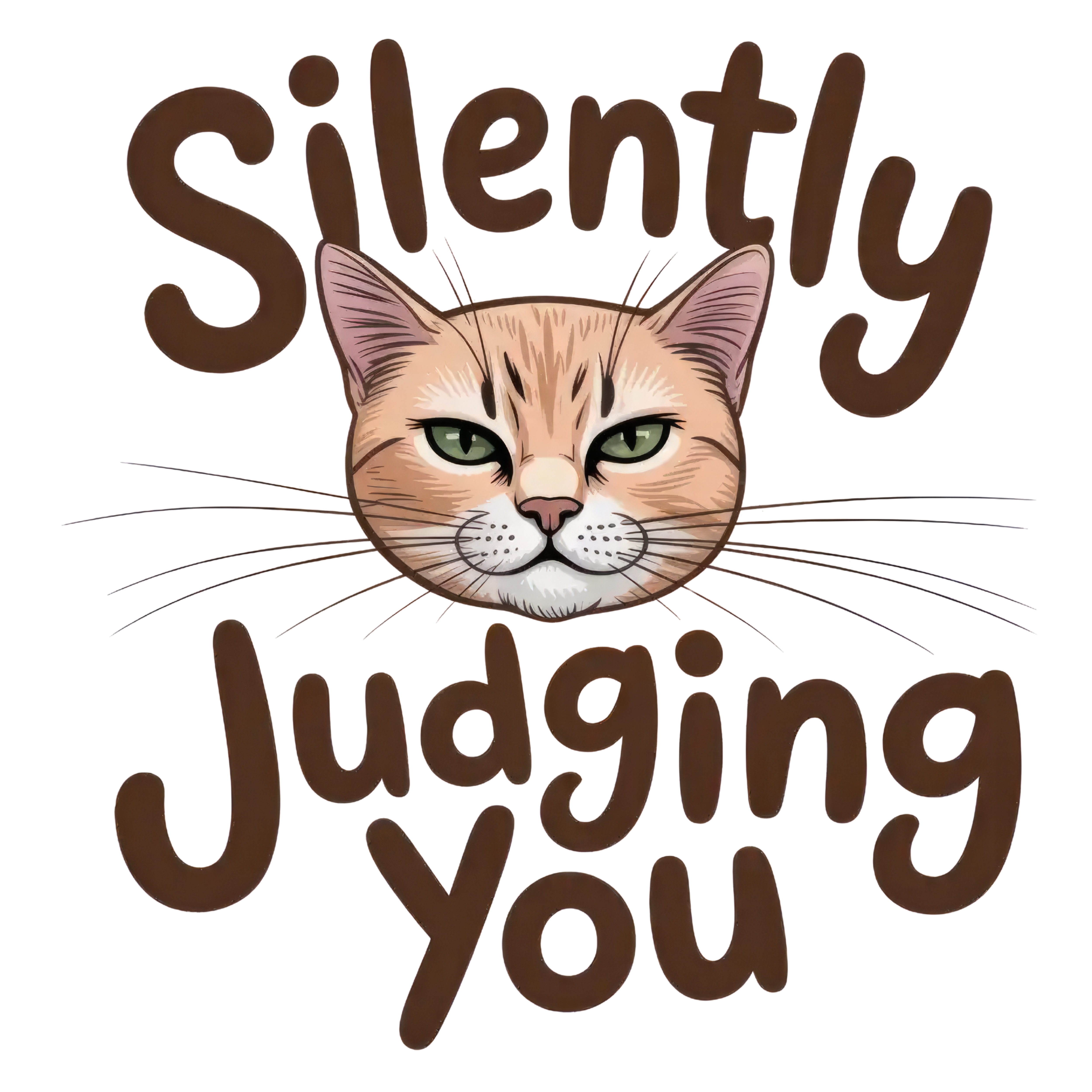 Sassy Cat Silently Judging You DTF Transfer