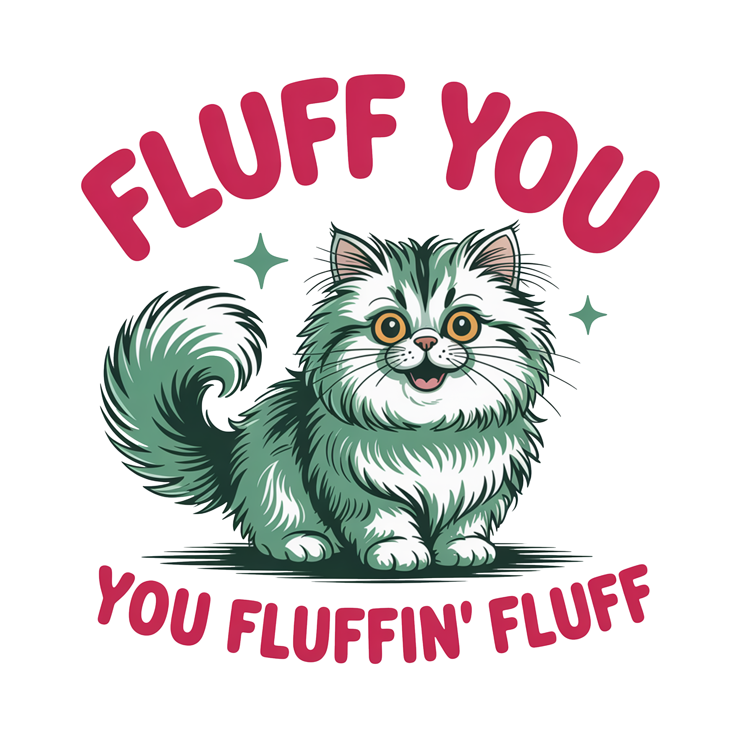 Fluffy Cat With Sassy Attitude DTF Transfer