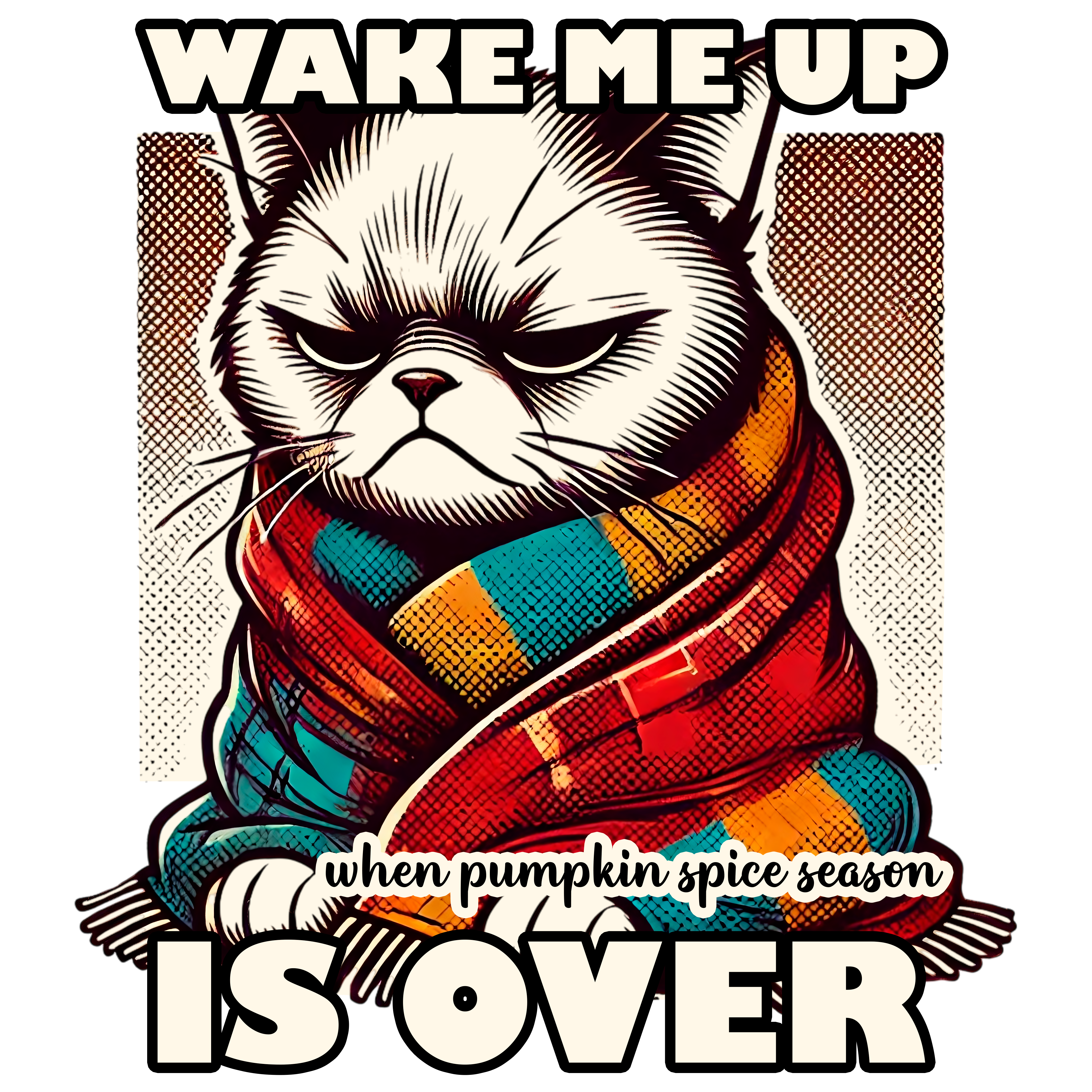 Grumpy Cat Loves Pumpkin Spice Season DTF Transfer