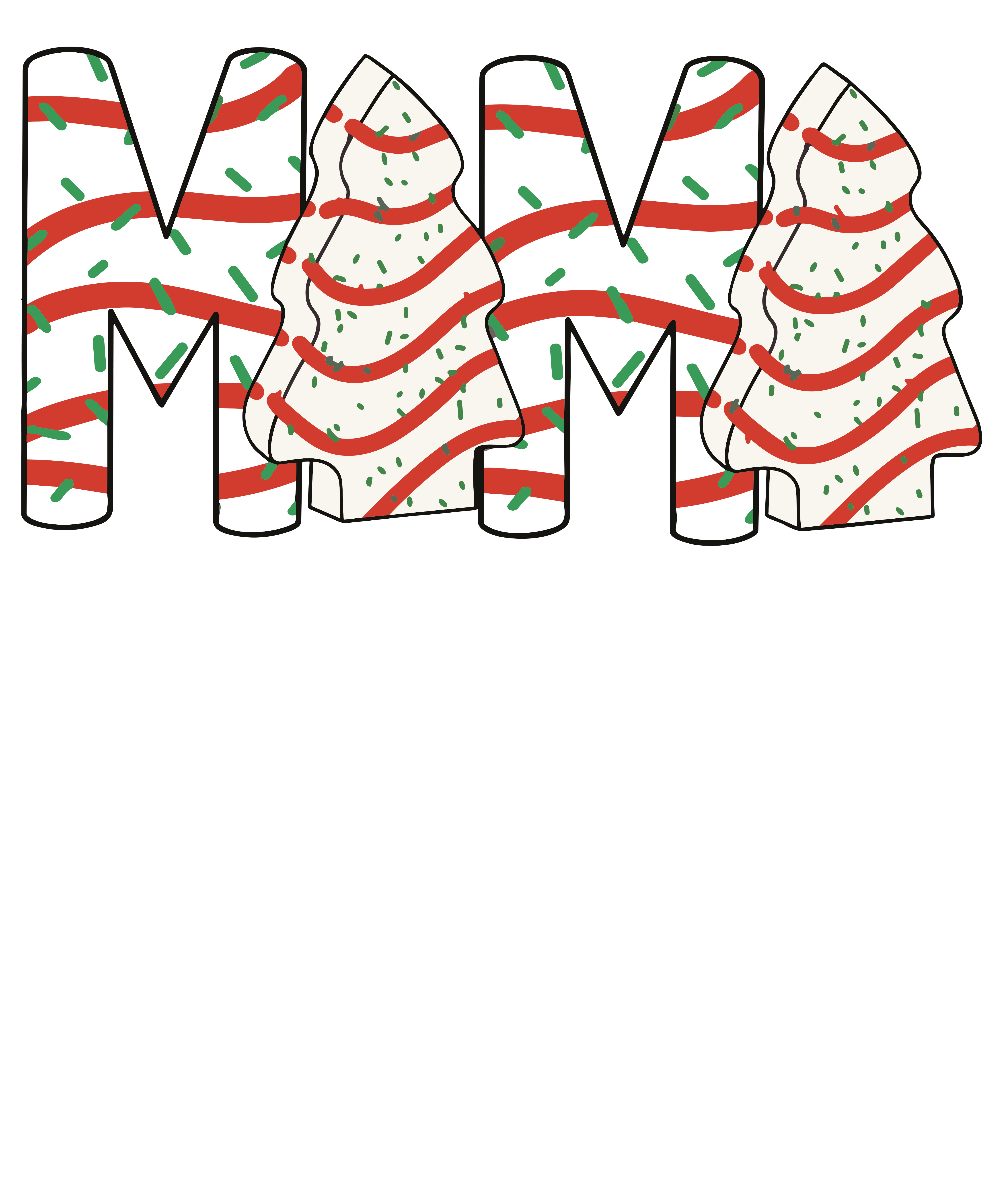 Christmas Tree Pattern DTF Transfer