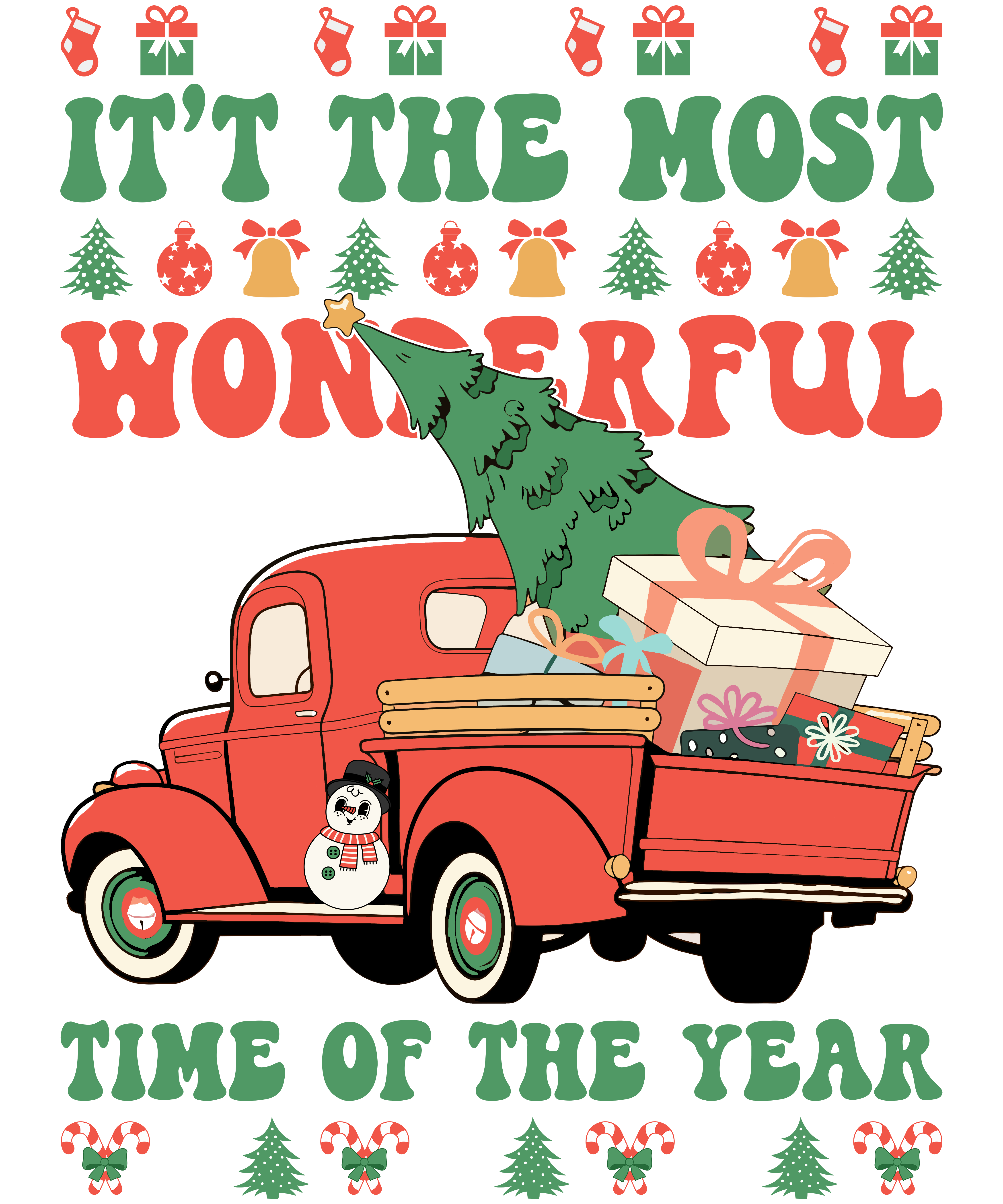 Most Wonderful Time Of The Year Truck DTF Transfer