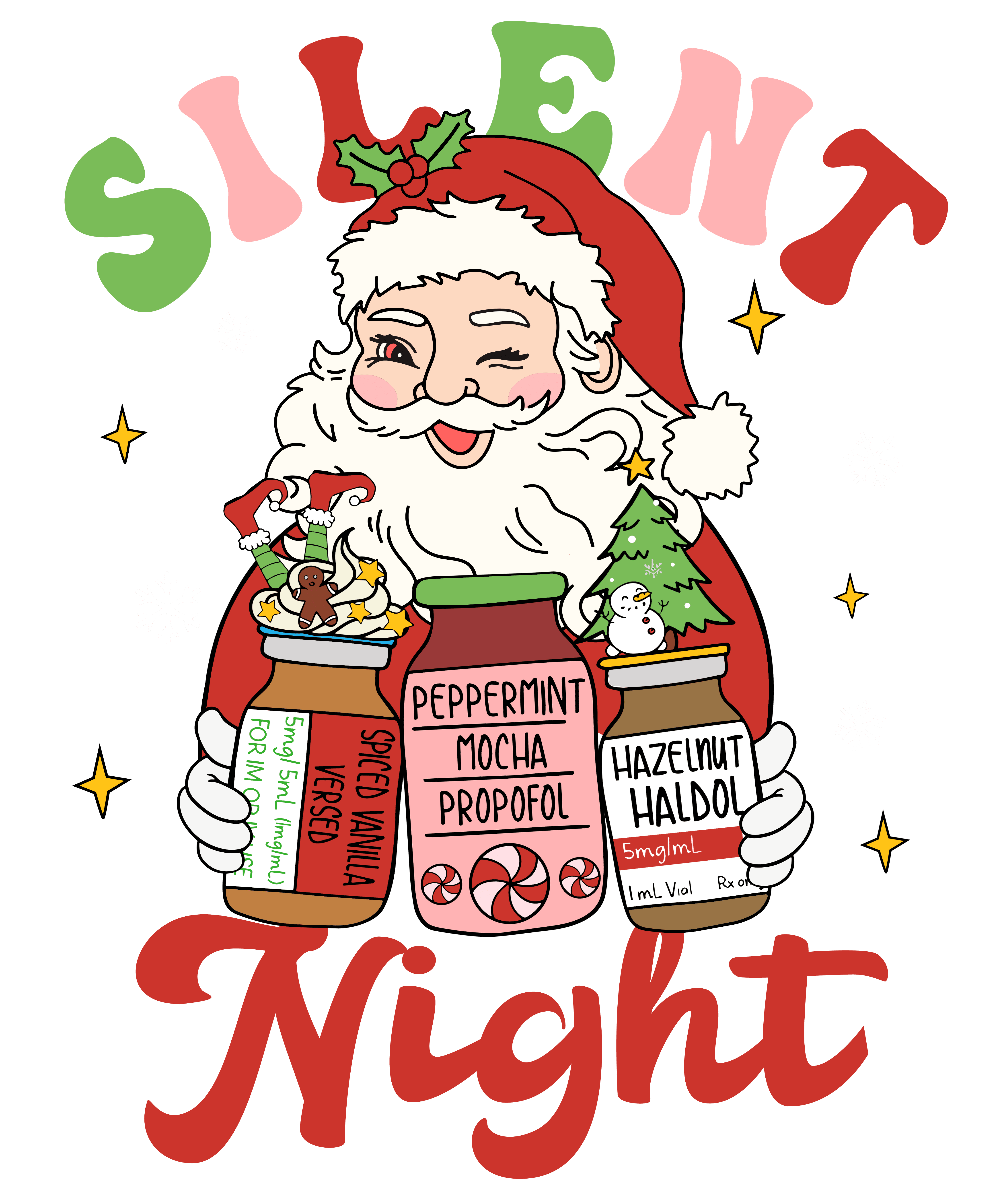 Silent Night DTF Transfer