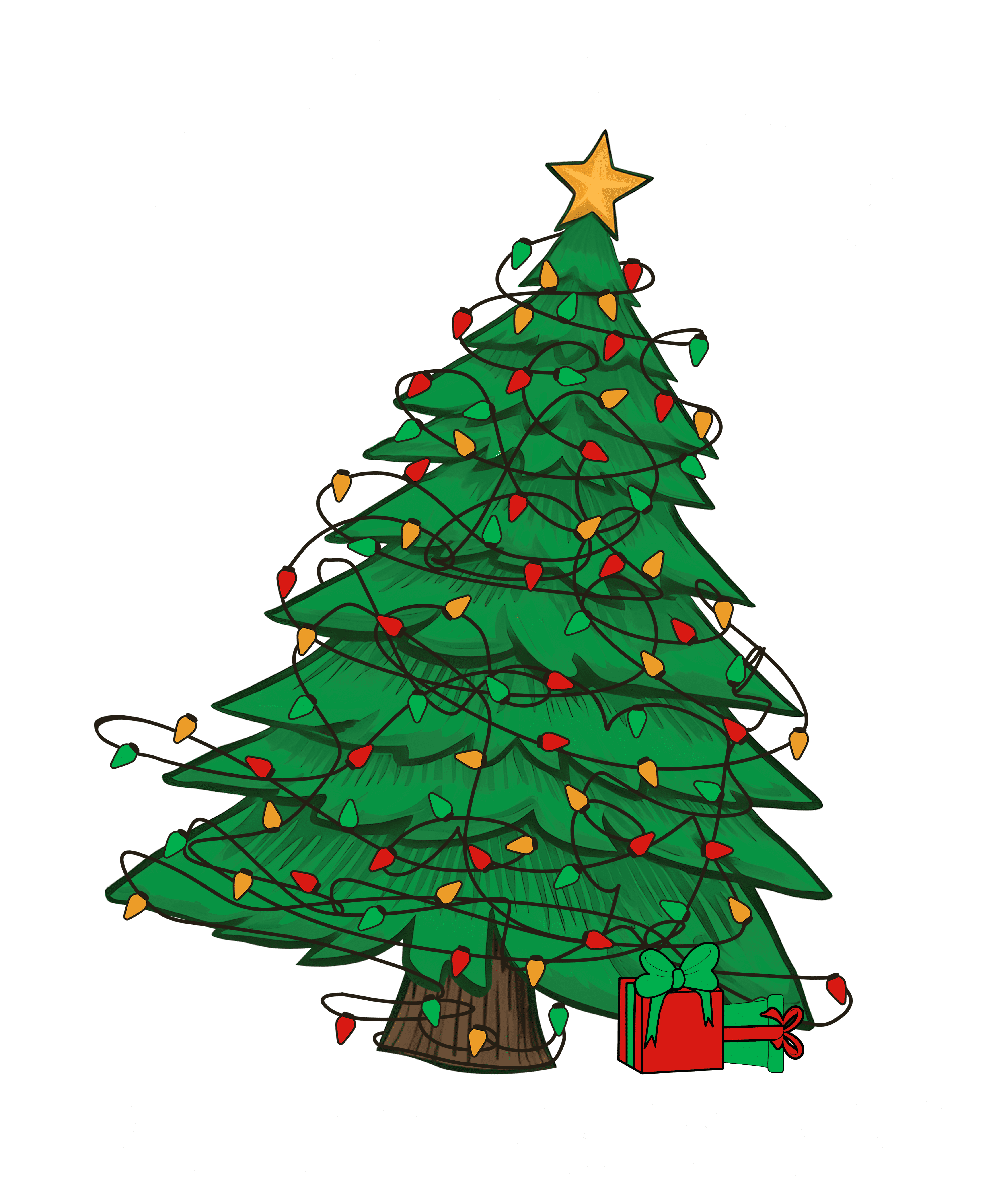 Its Fine Im Fine Everything Is Fine Christmas Tree DTF Transfer
