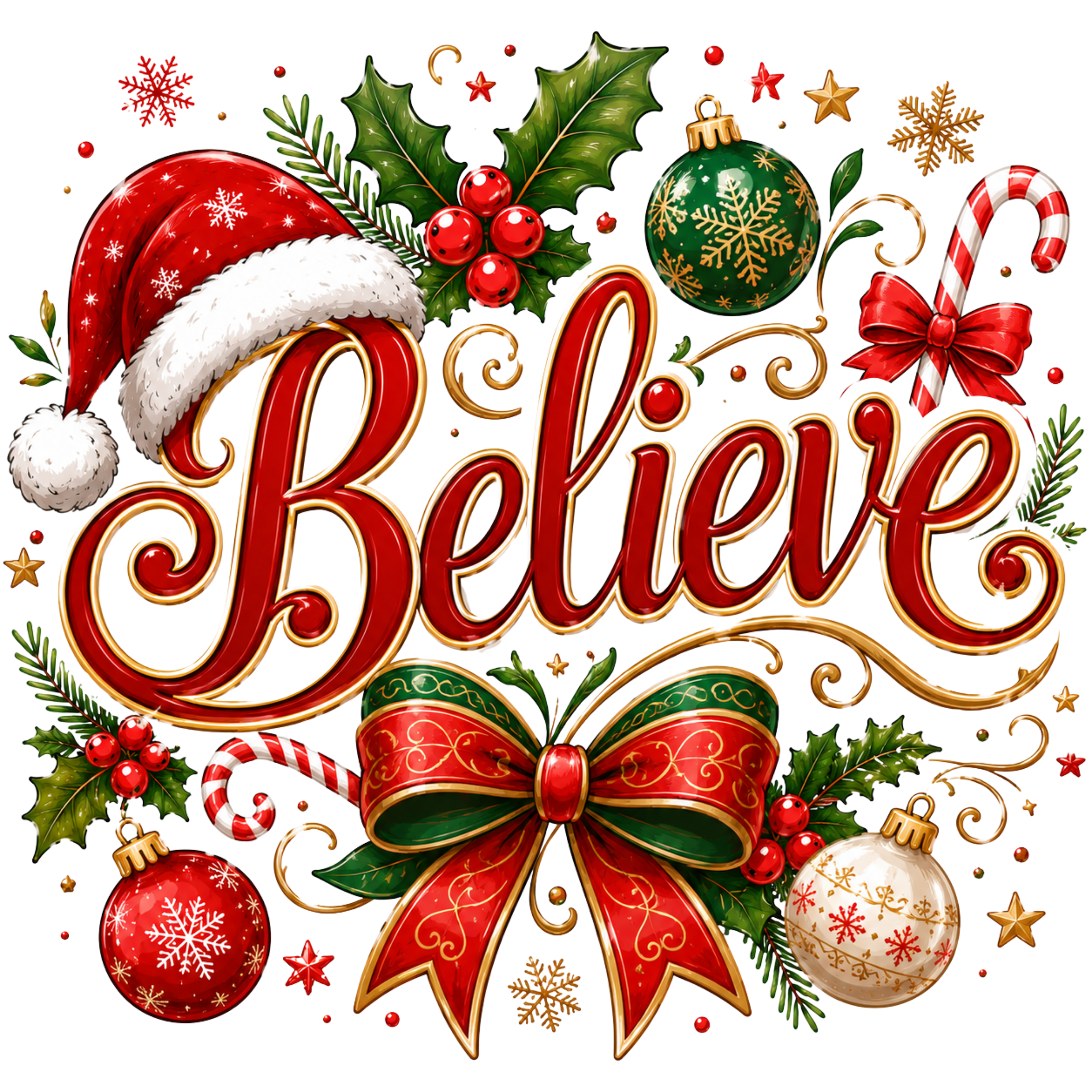 Merry Christmas Santa Celebration DTF Transfer