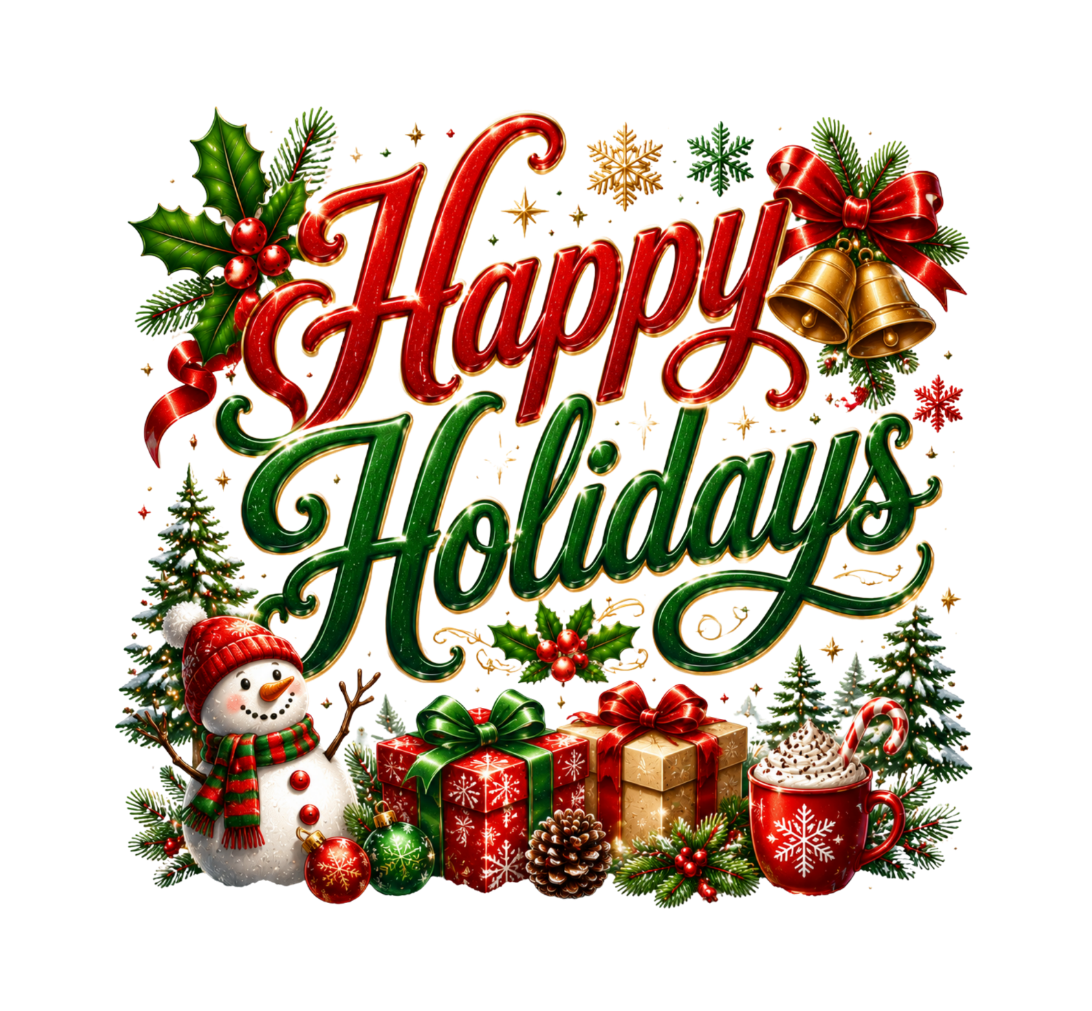 Happy Holiday Christmas Cheer DTF Transfer