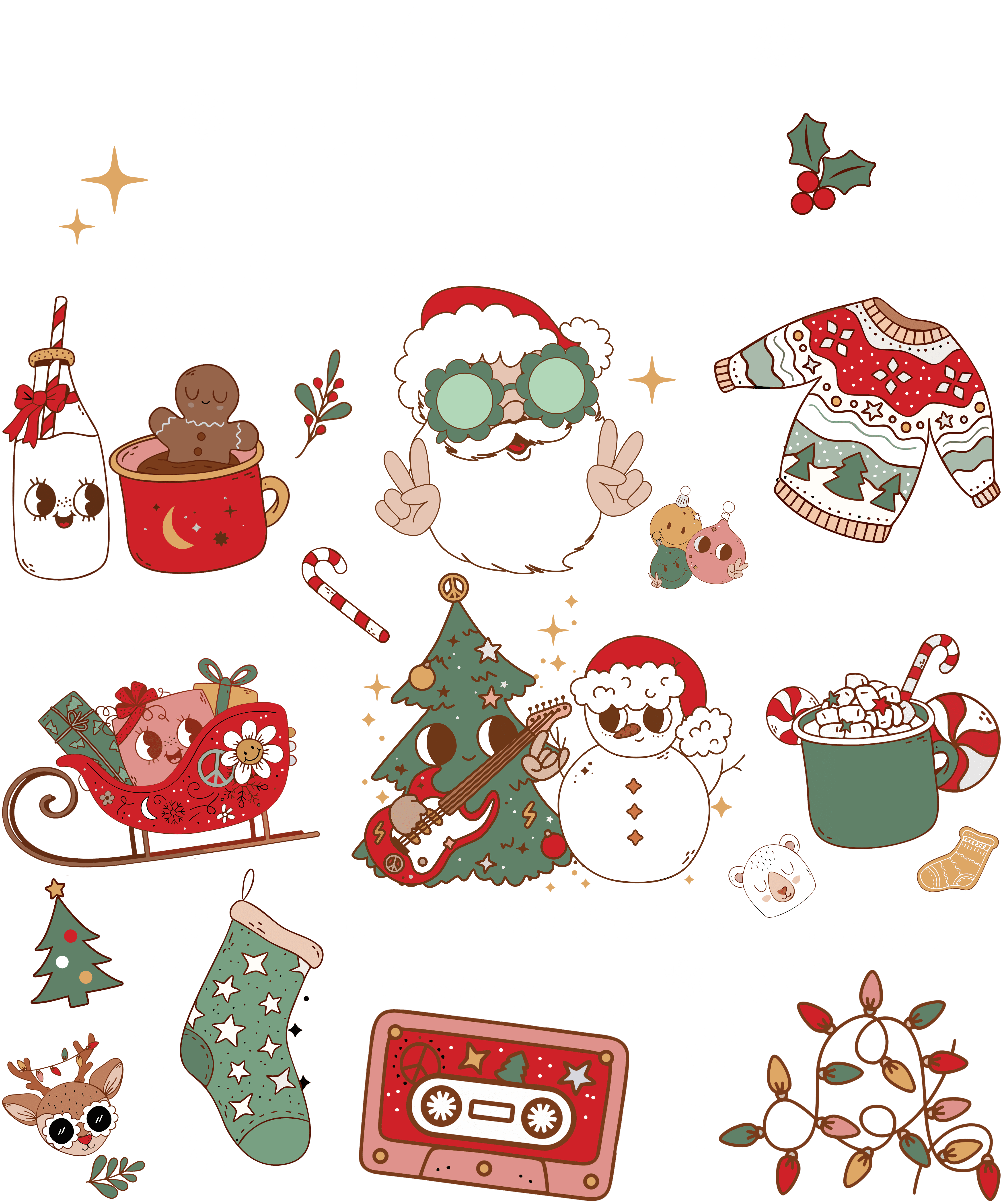 Merry Christmas Holiday DTF Transfer